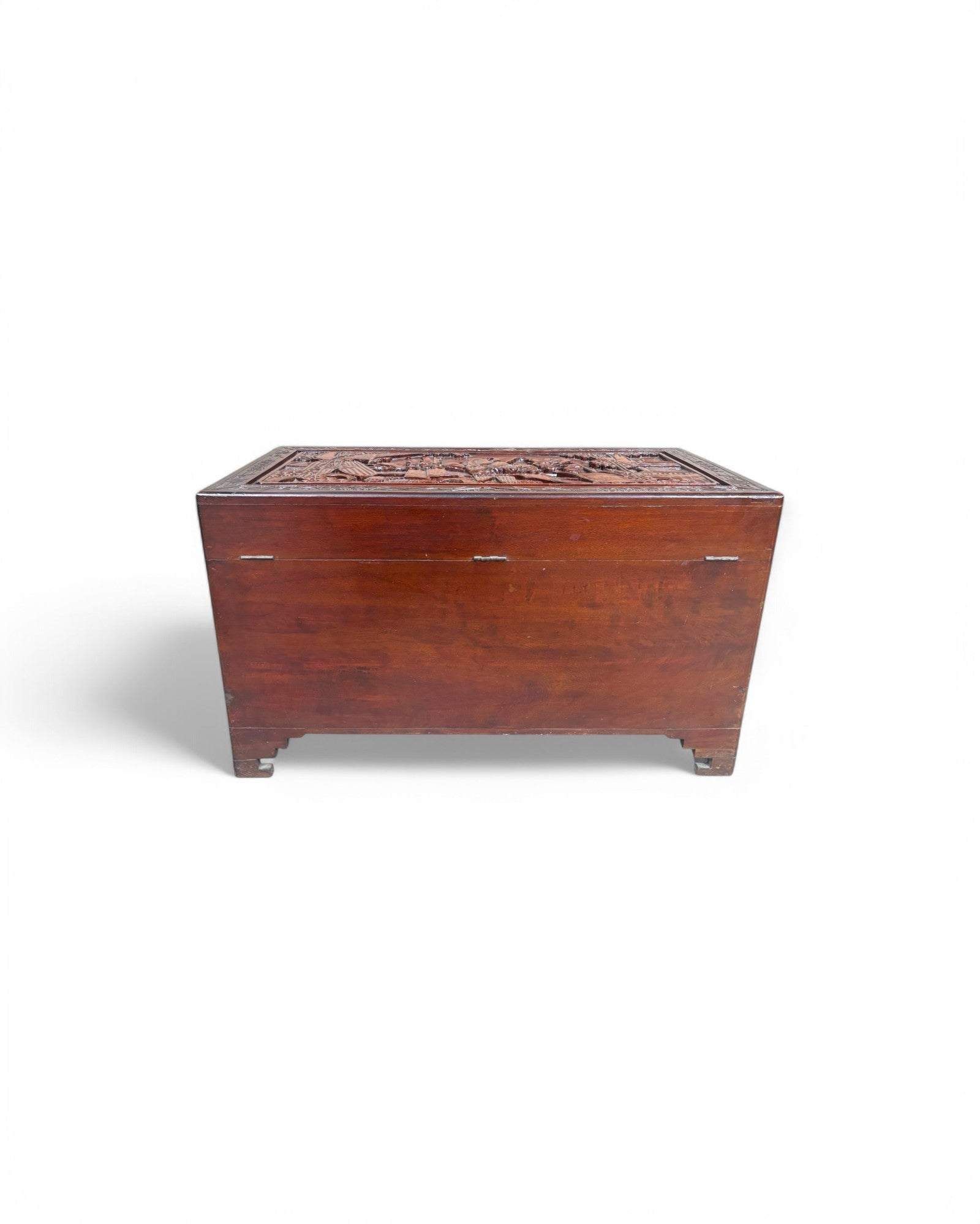 Fine Art Engraved Antique Chinese Storage Chest
