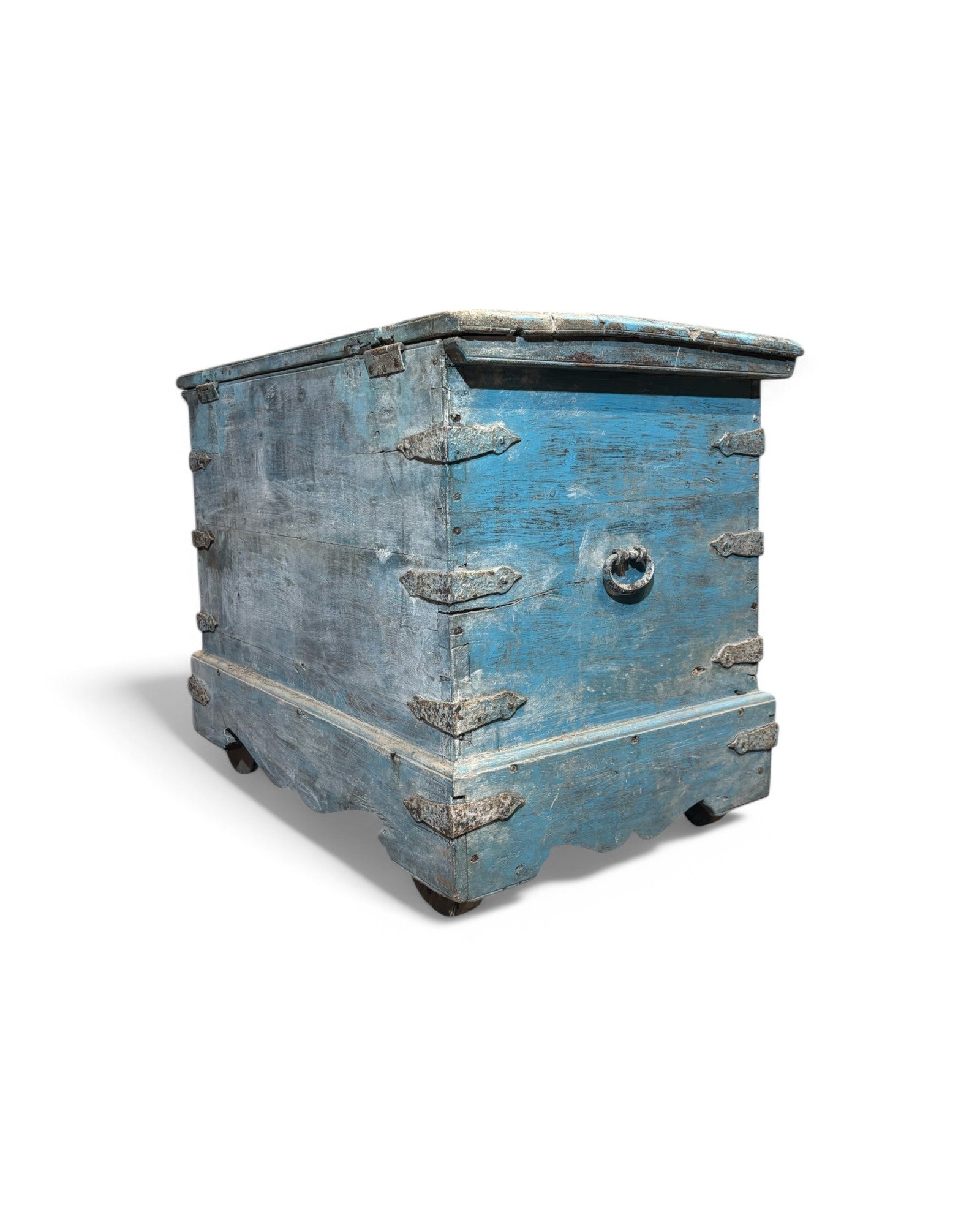 1940 Baby Blue Wooden Goa Storage Chest