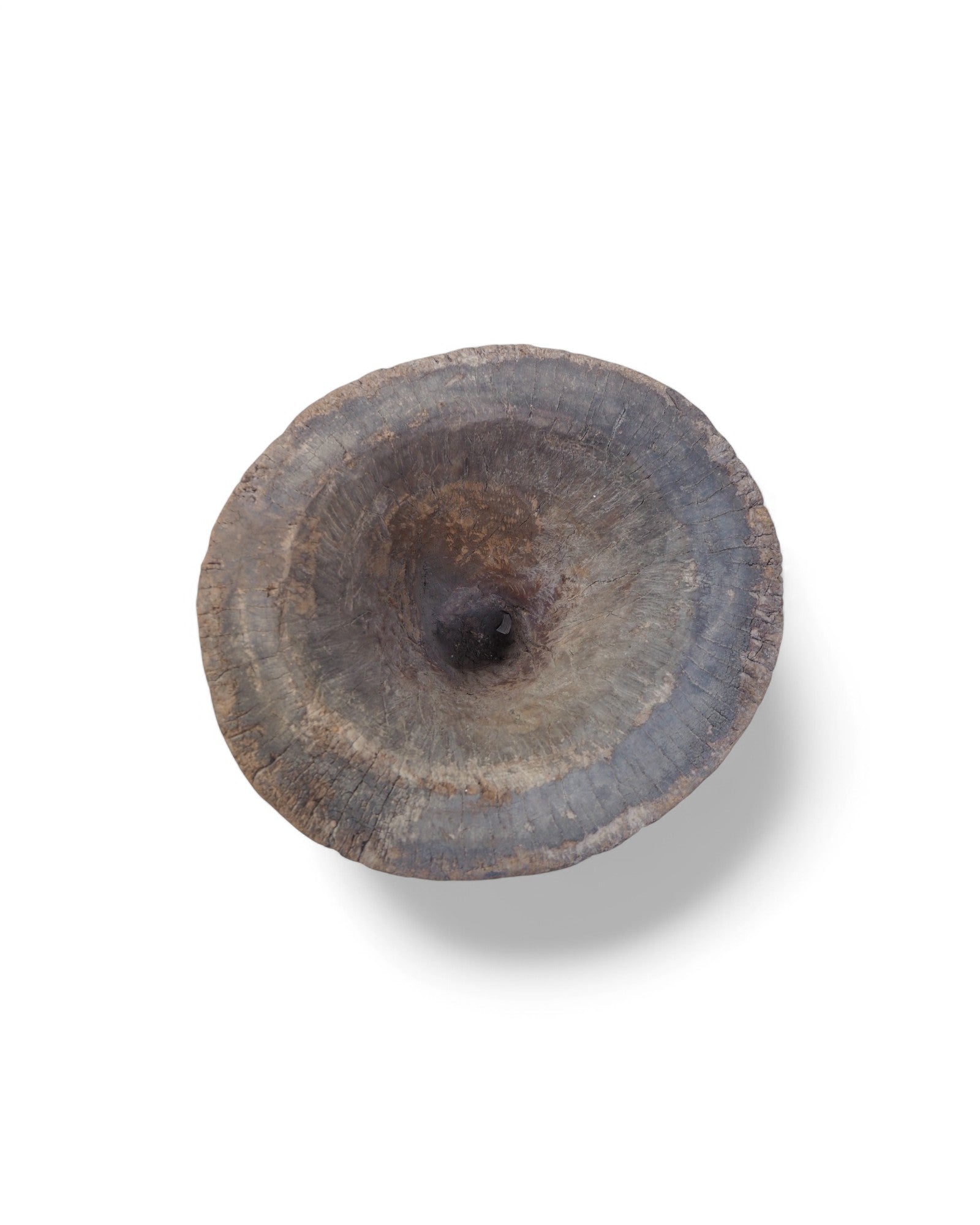 1920s Round Sectioned Indian Wooden Mortar