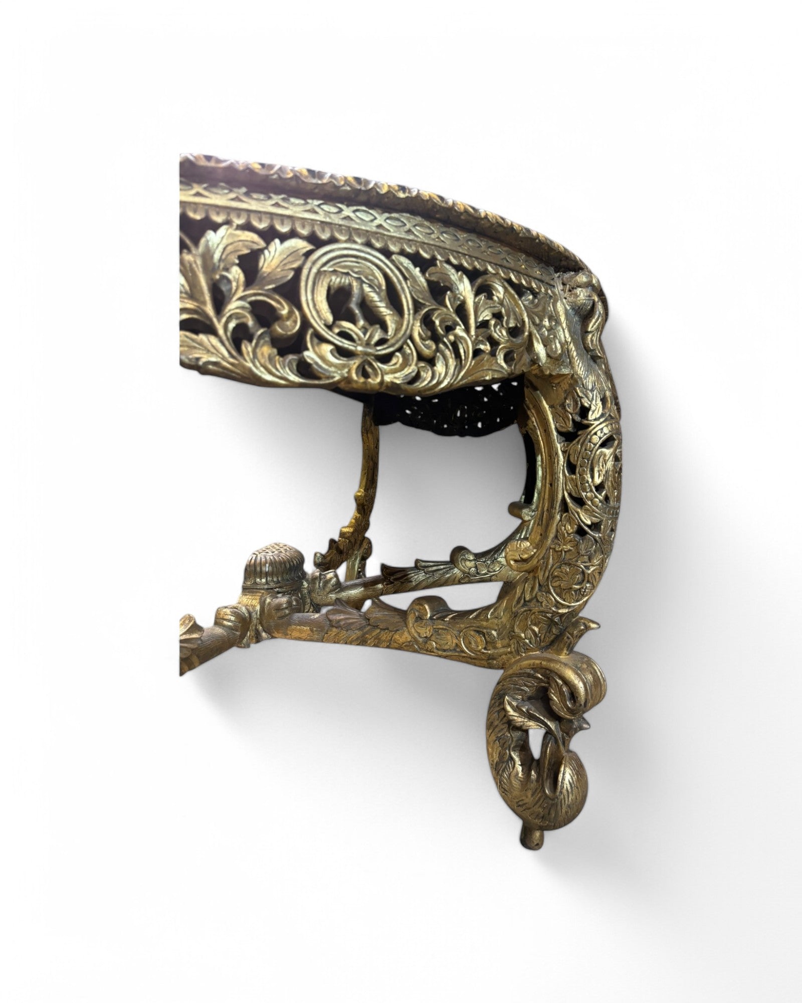 Golden Leaf Royal Regency Carved Teak Console