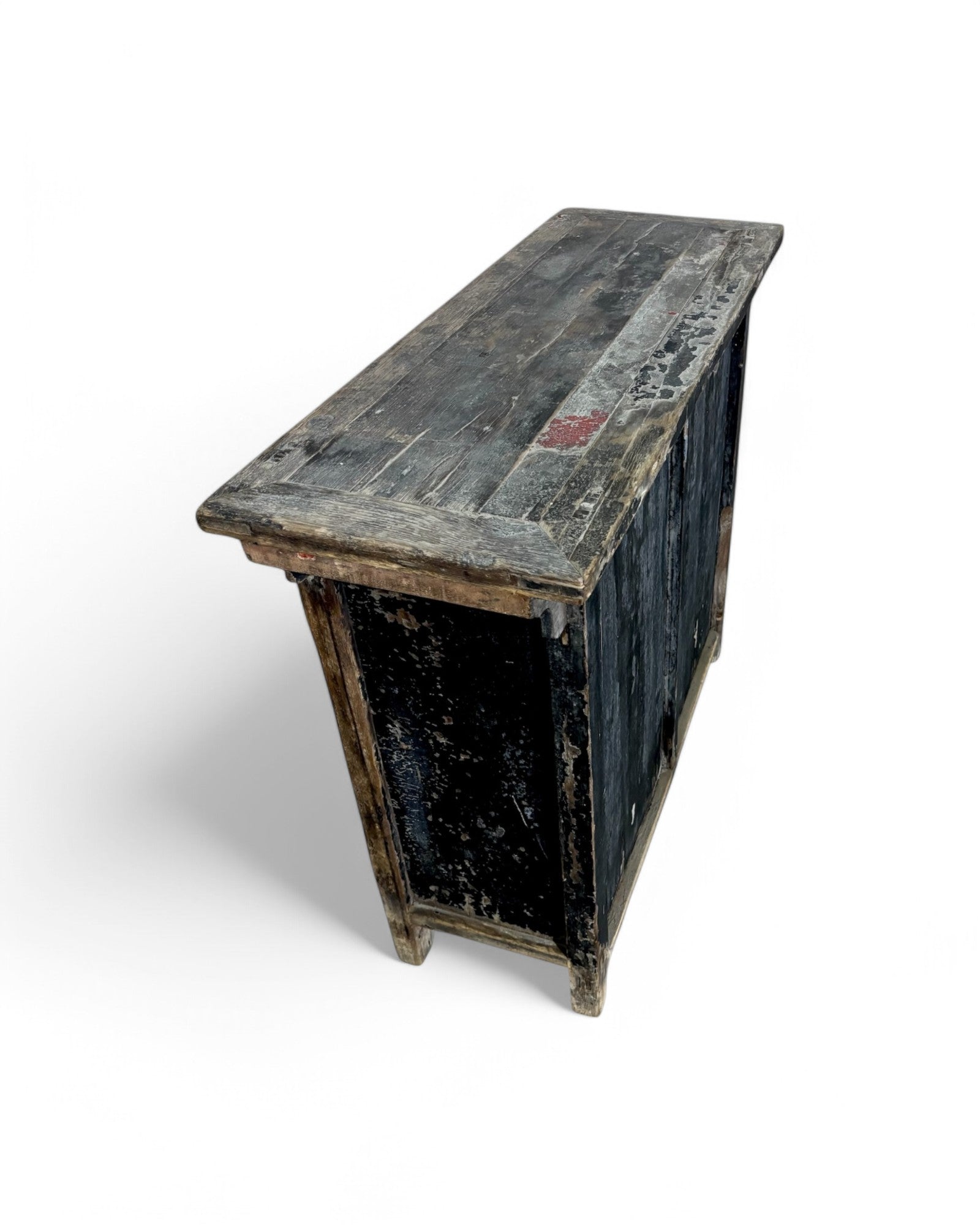 Antique Distressed Tibetan Black & Red Sideboard