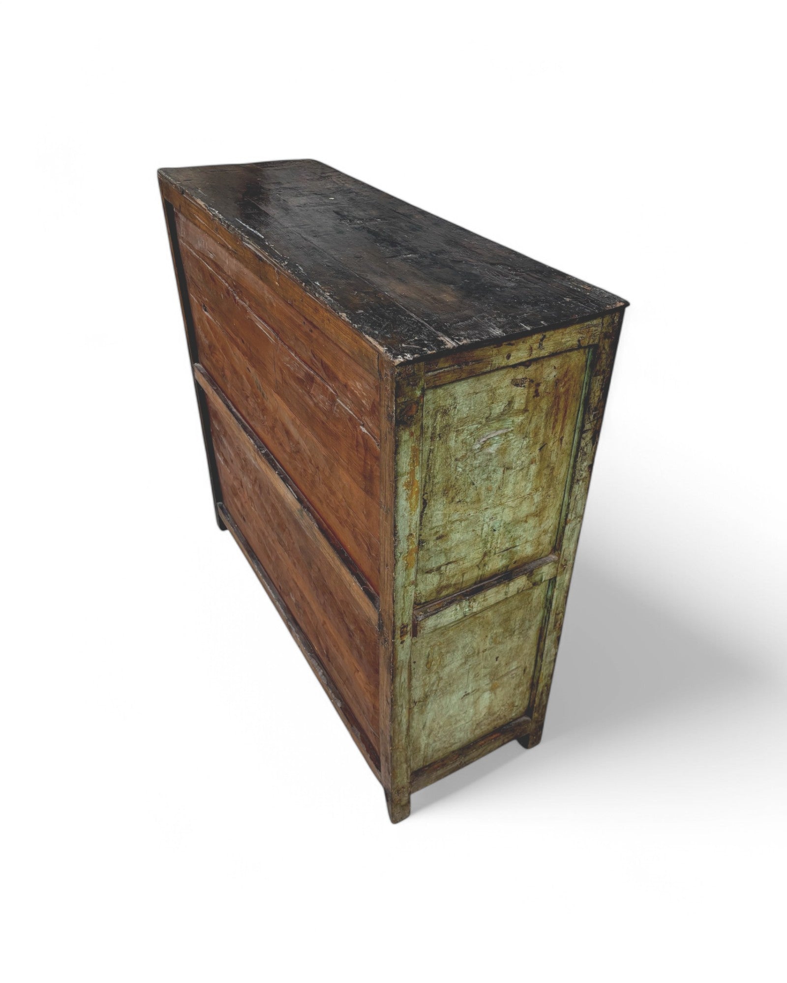 Tibetan Autumn Forest Brush Textured Antique Buffet