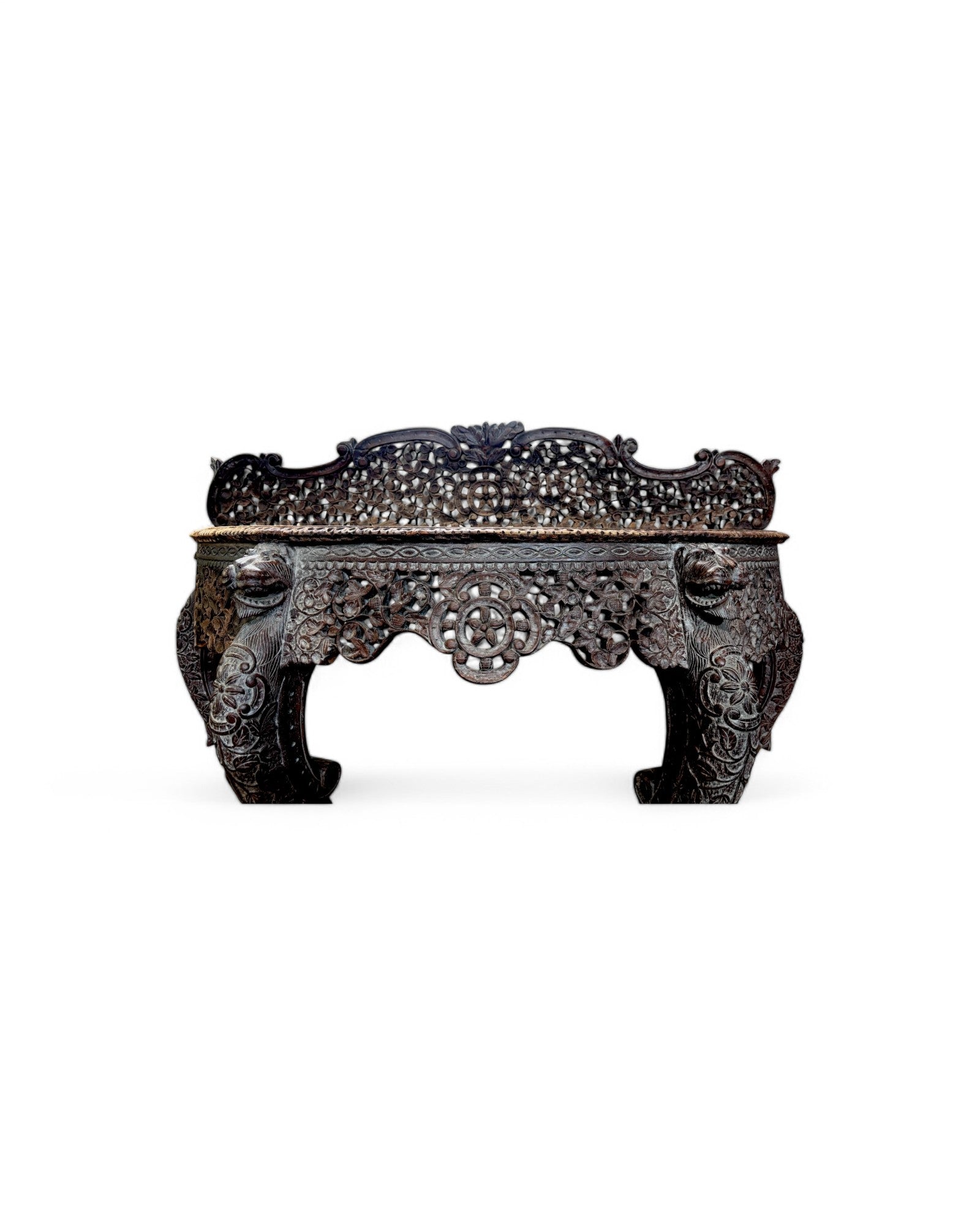 Royal Anglo-Indian Rosewood Ornate Hand Carved Console Table