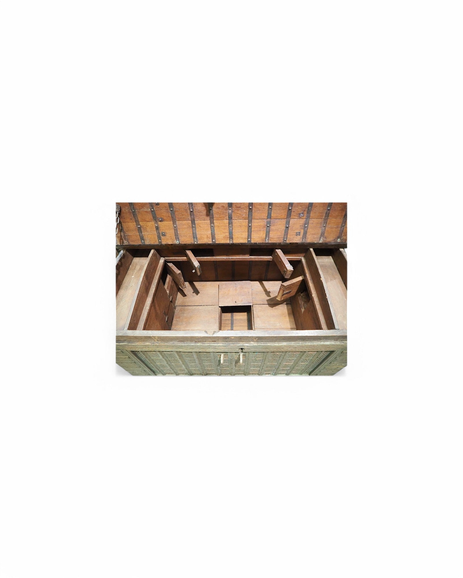 1940s Antique Jodhpuri Brass Plated Pitara Storage Chest