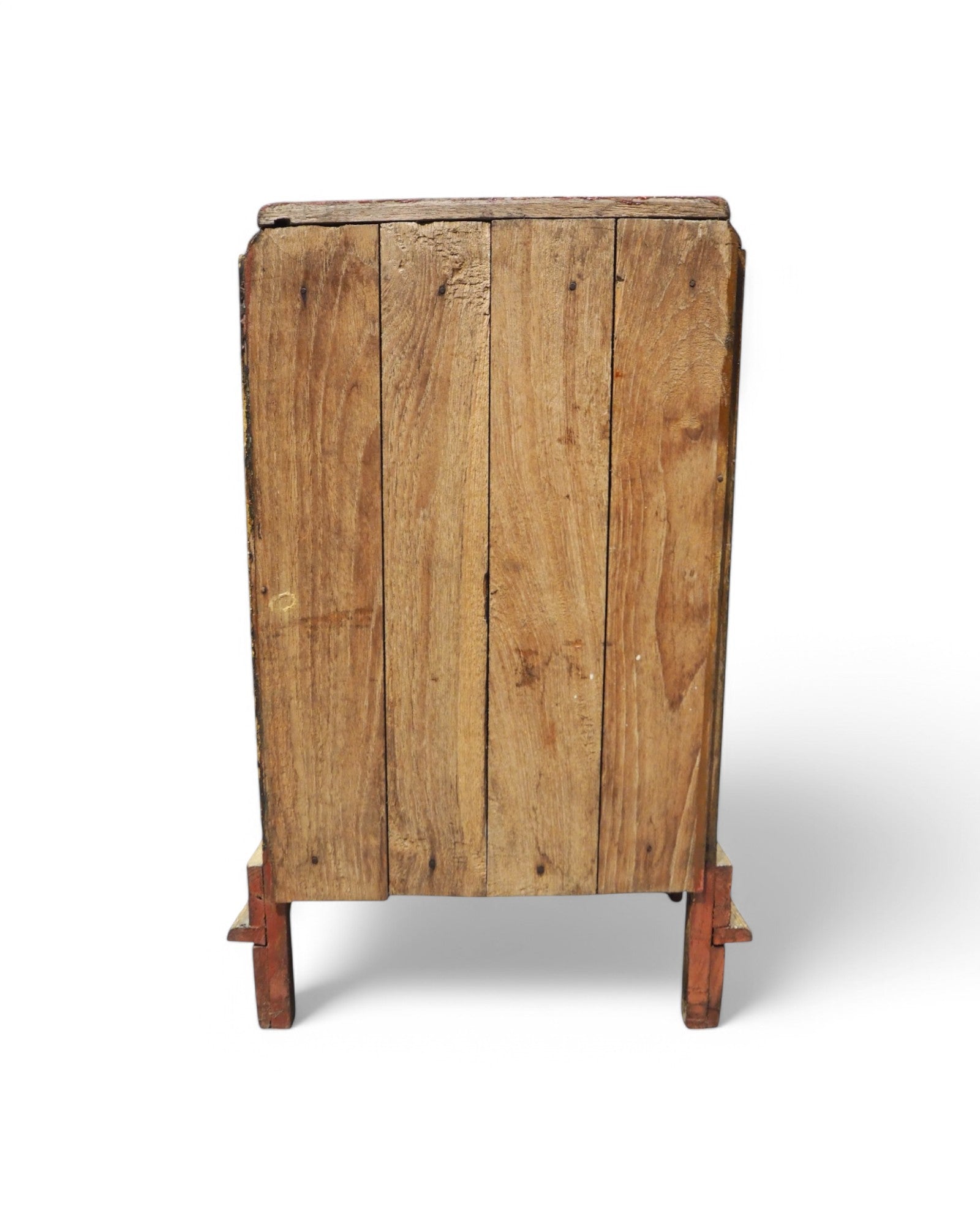 Antique Burmese Wooden Buddha Shrine with Silver Backdrop