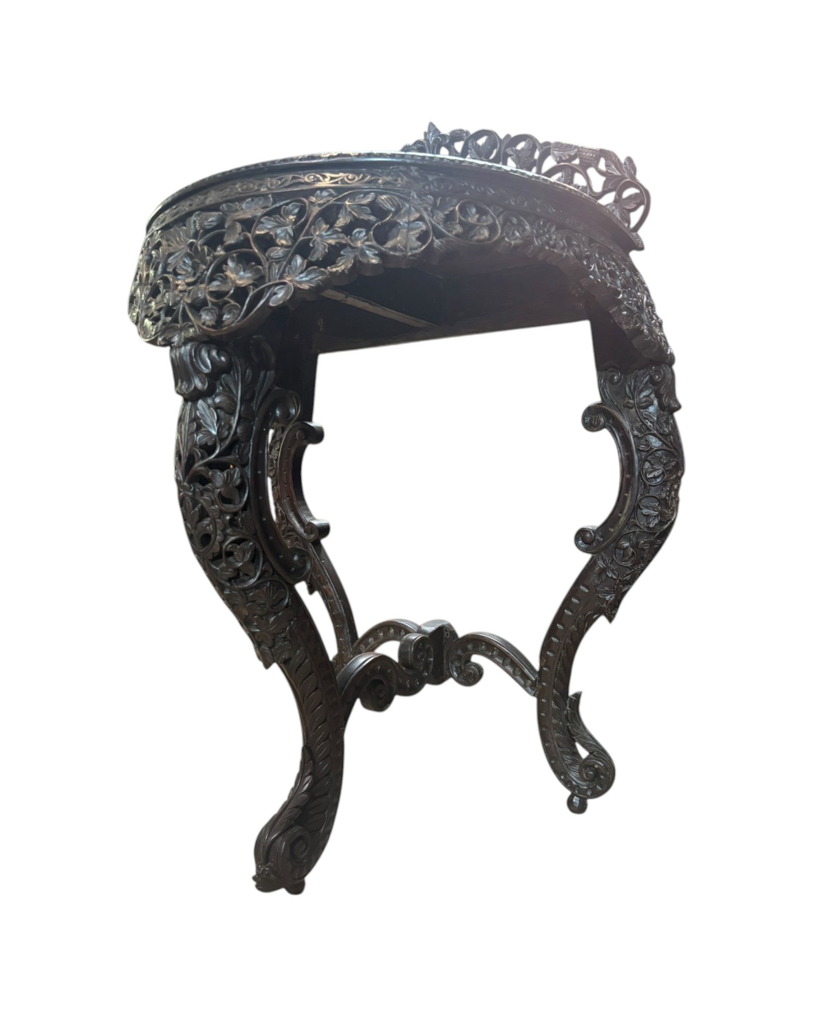 Royal Anglo-Indian Rosewood Carved Consoles - Set of 2
