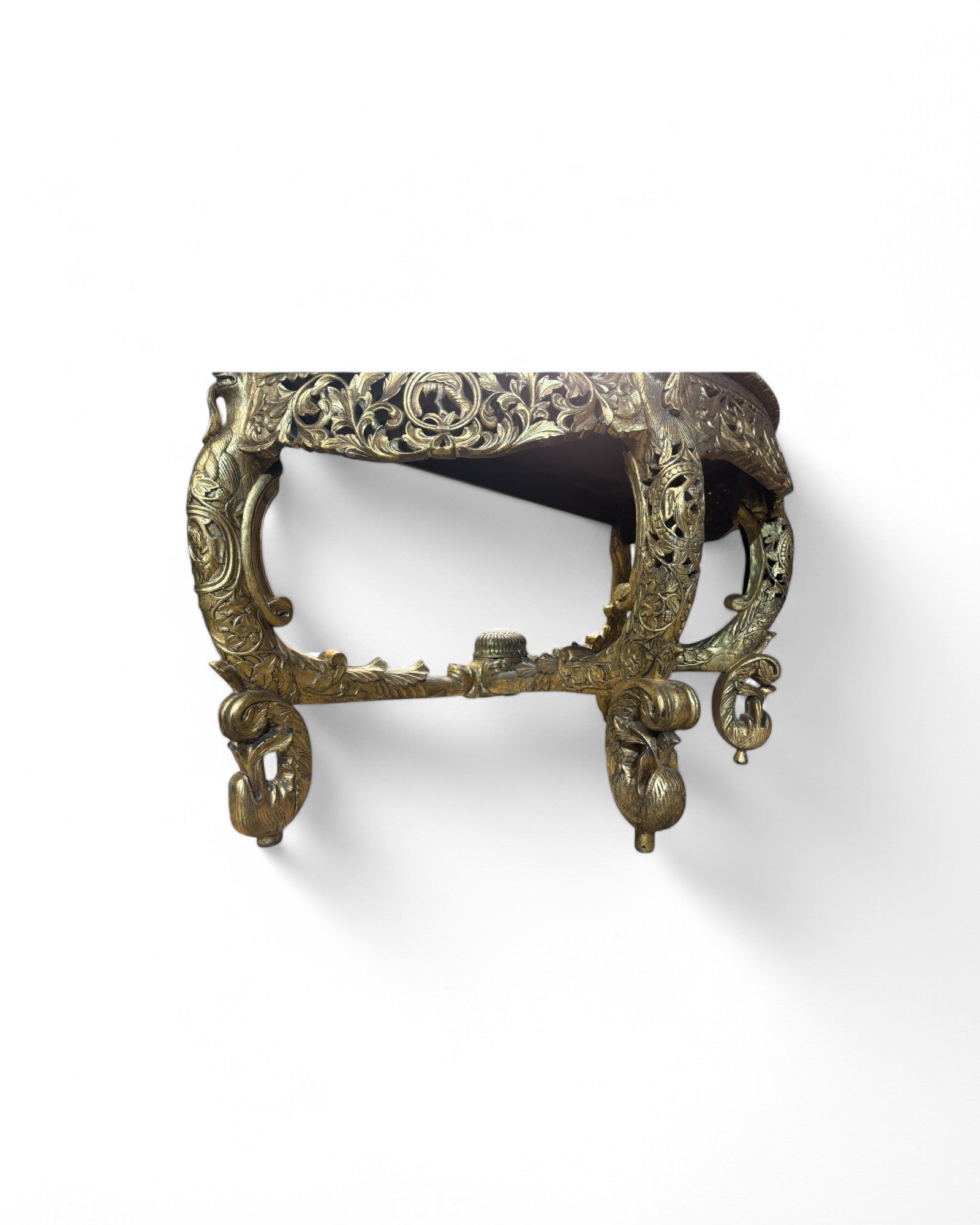 Golden Leaf Royal Regency Carved Teak Console