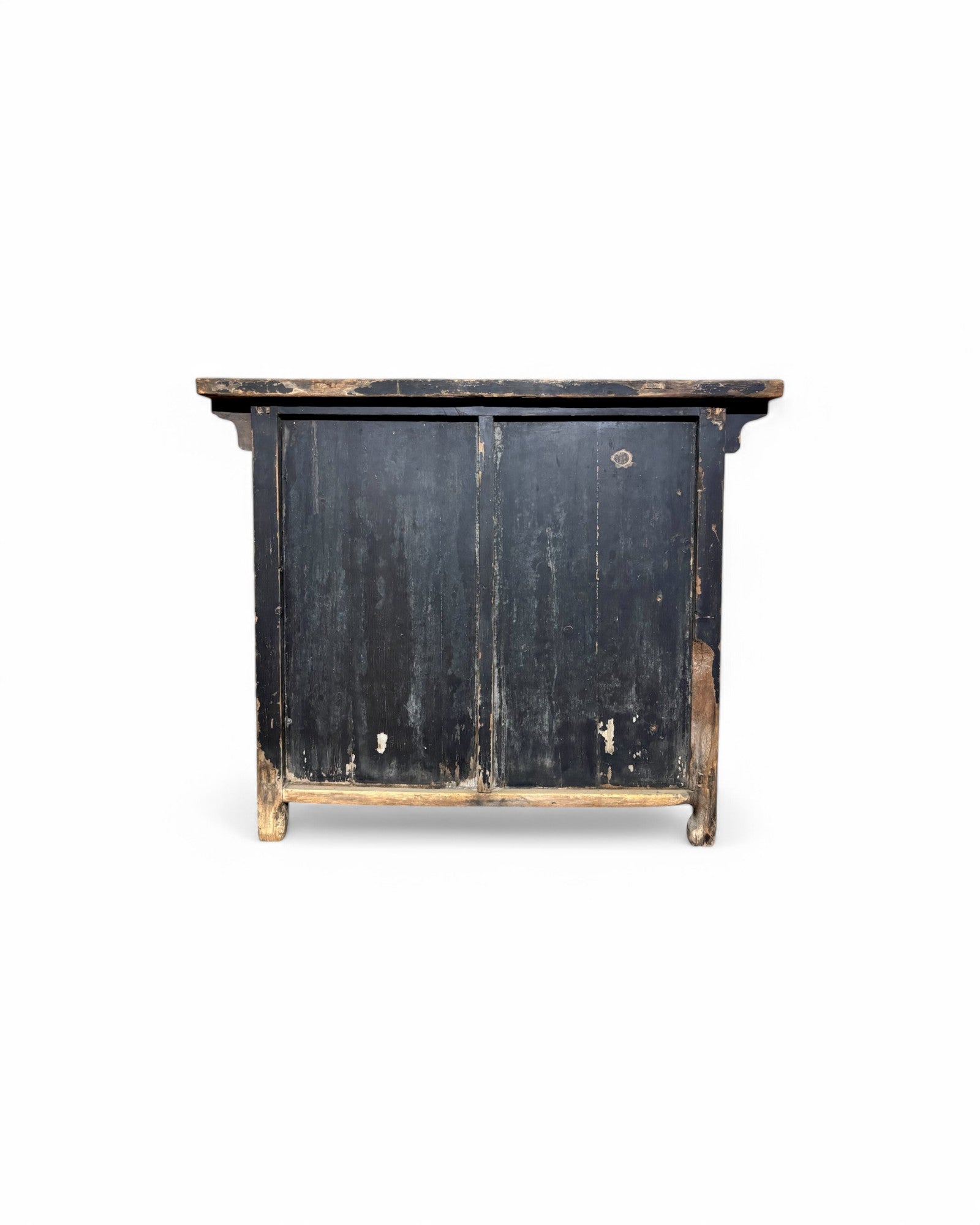 Antique Distressed Tibetan Black & Red Sideboard