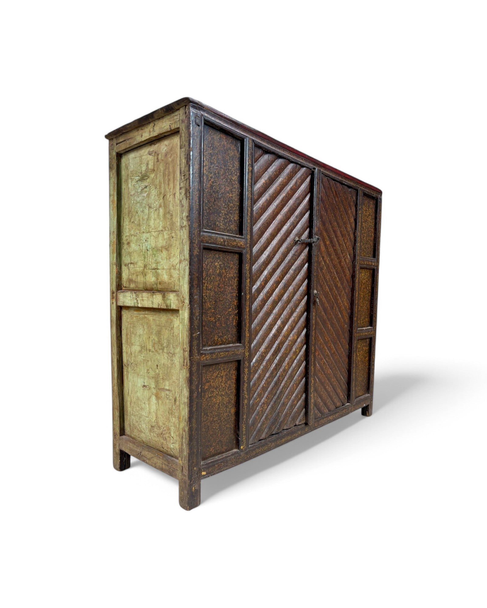 Tibetan Autumn Forest Brush Textured Antique Buffet