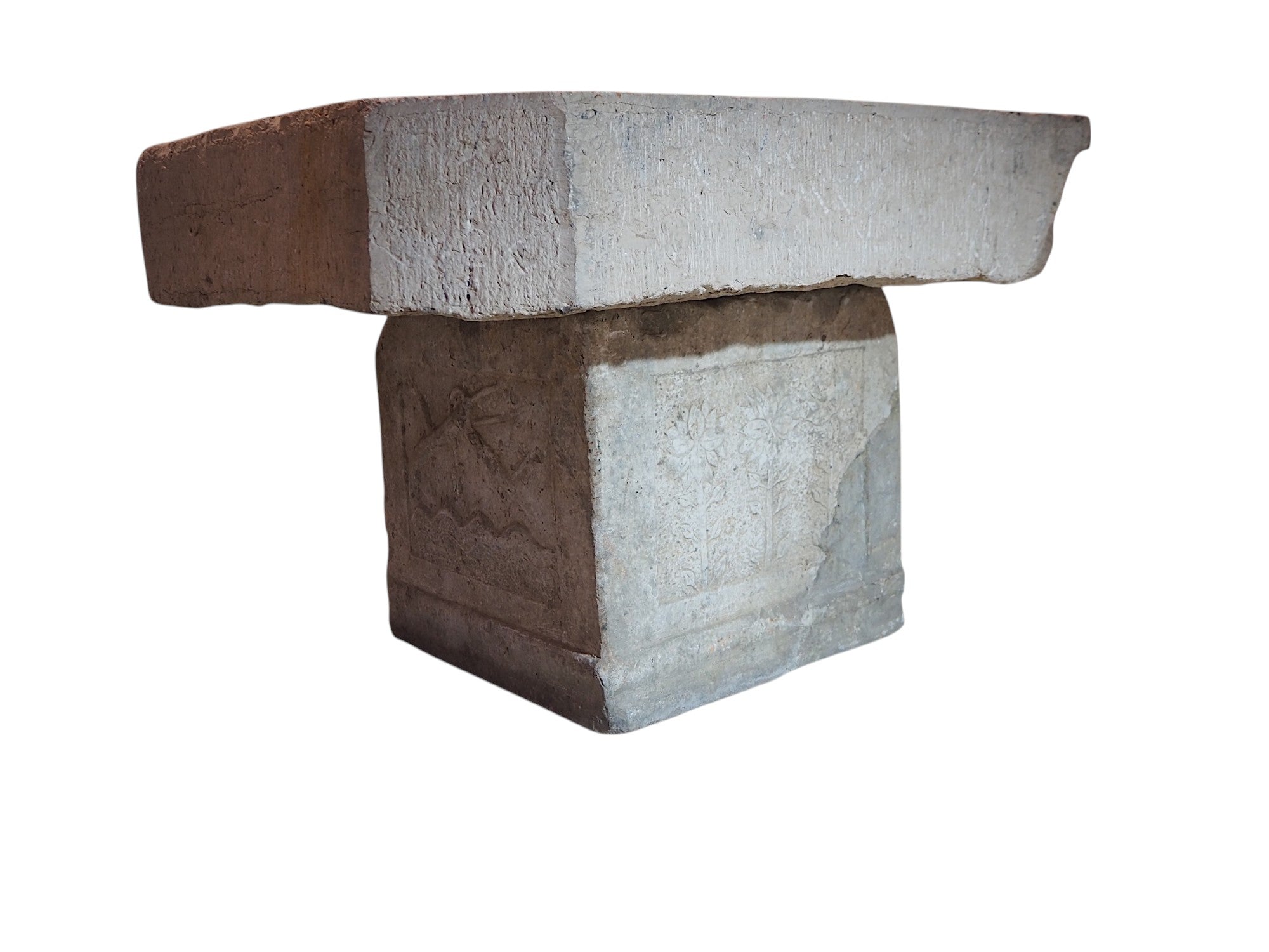1750s Limestone Rectangular Shanxi Brutalist Cube Table