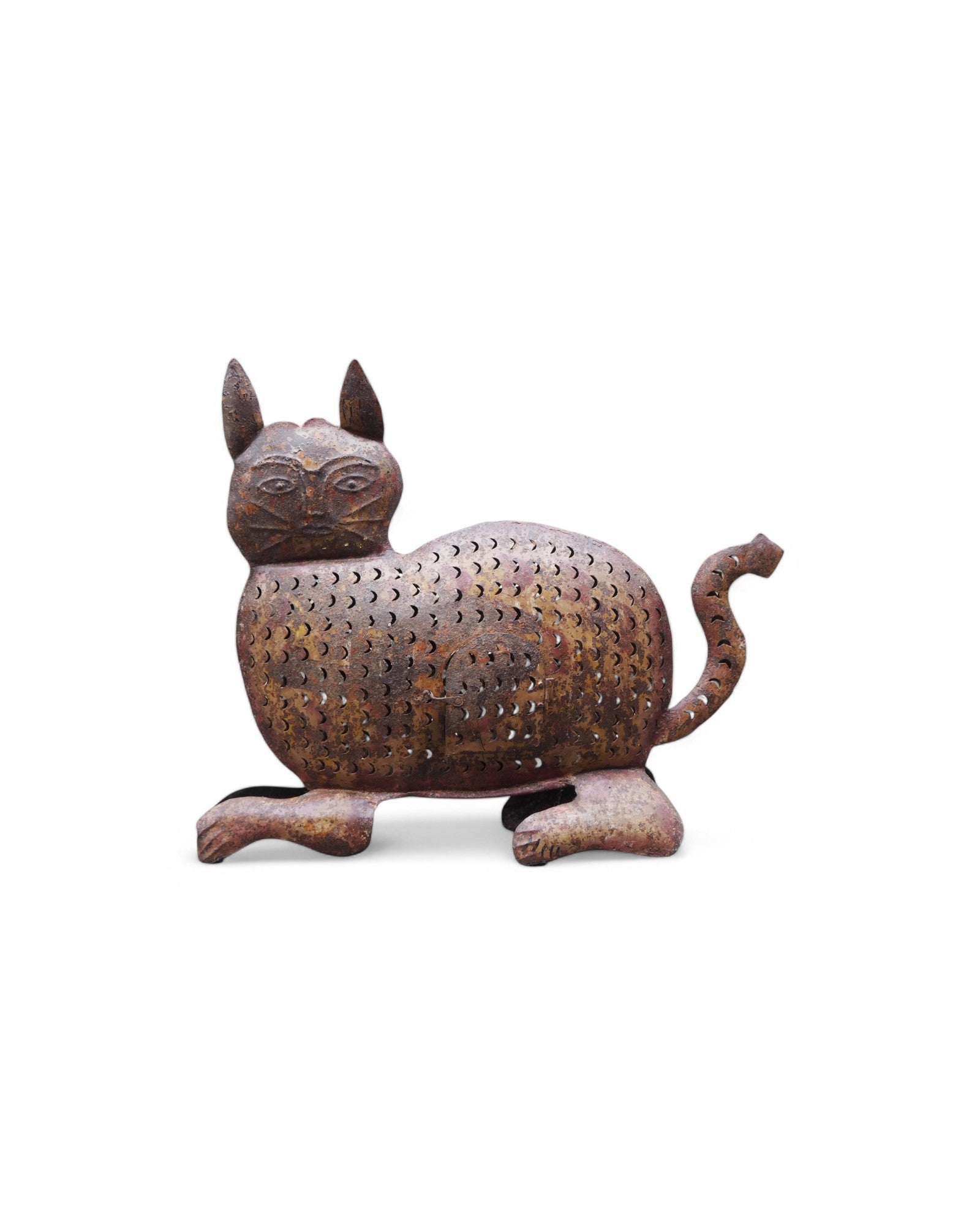 Steel Cat Scaled Candle Lantern