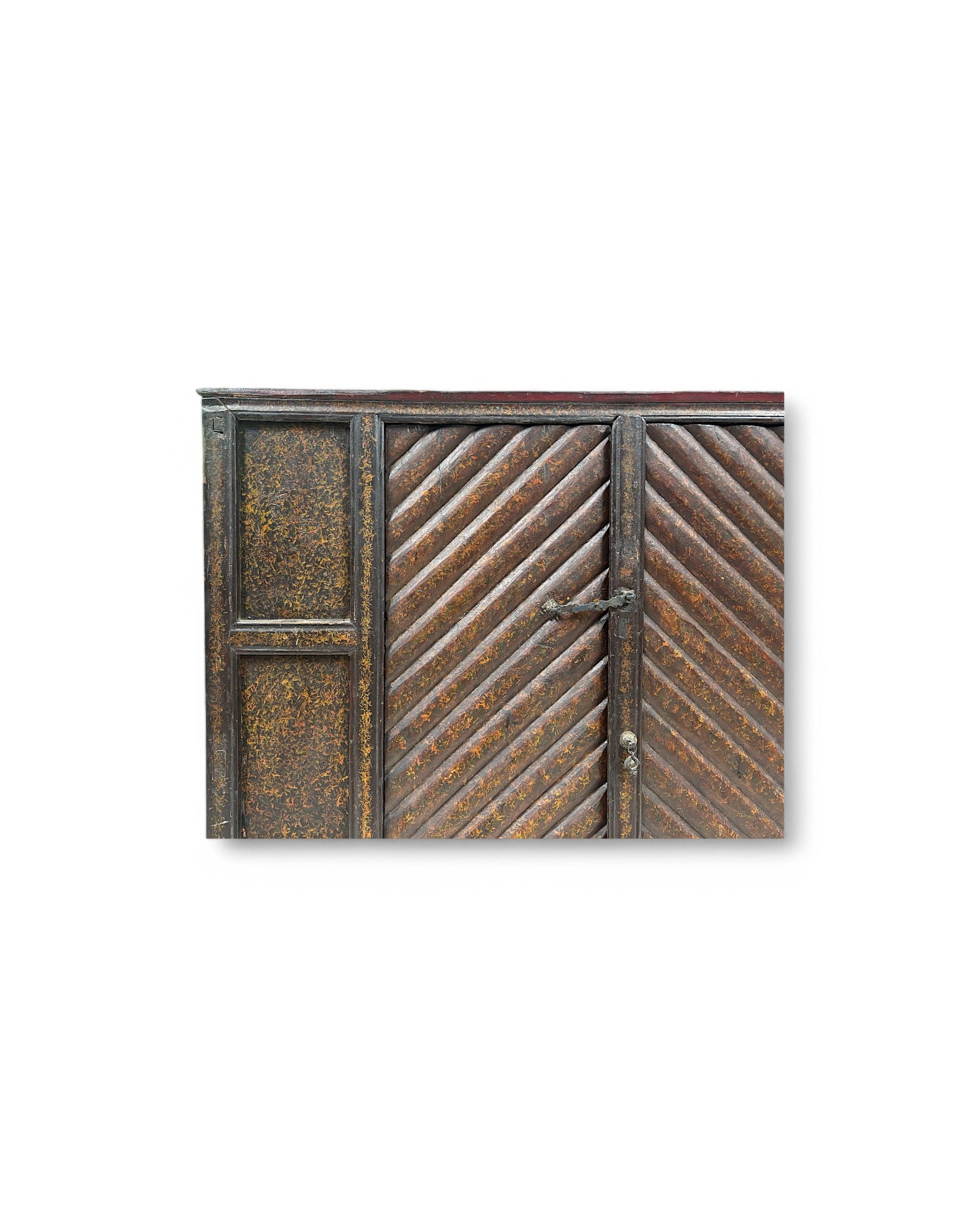 Tibetan Autumn Forest Brush Textured Antique Buffet