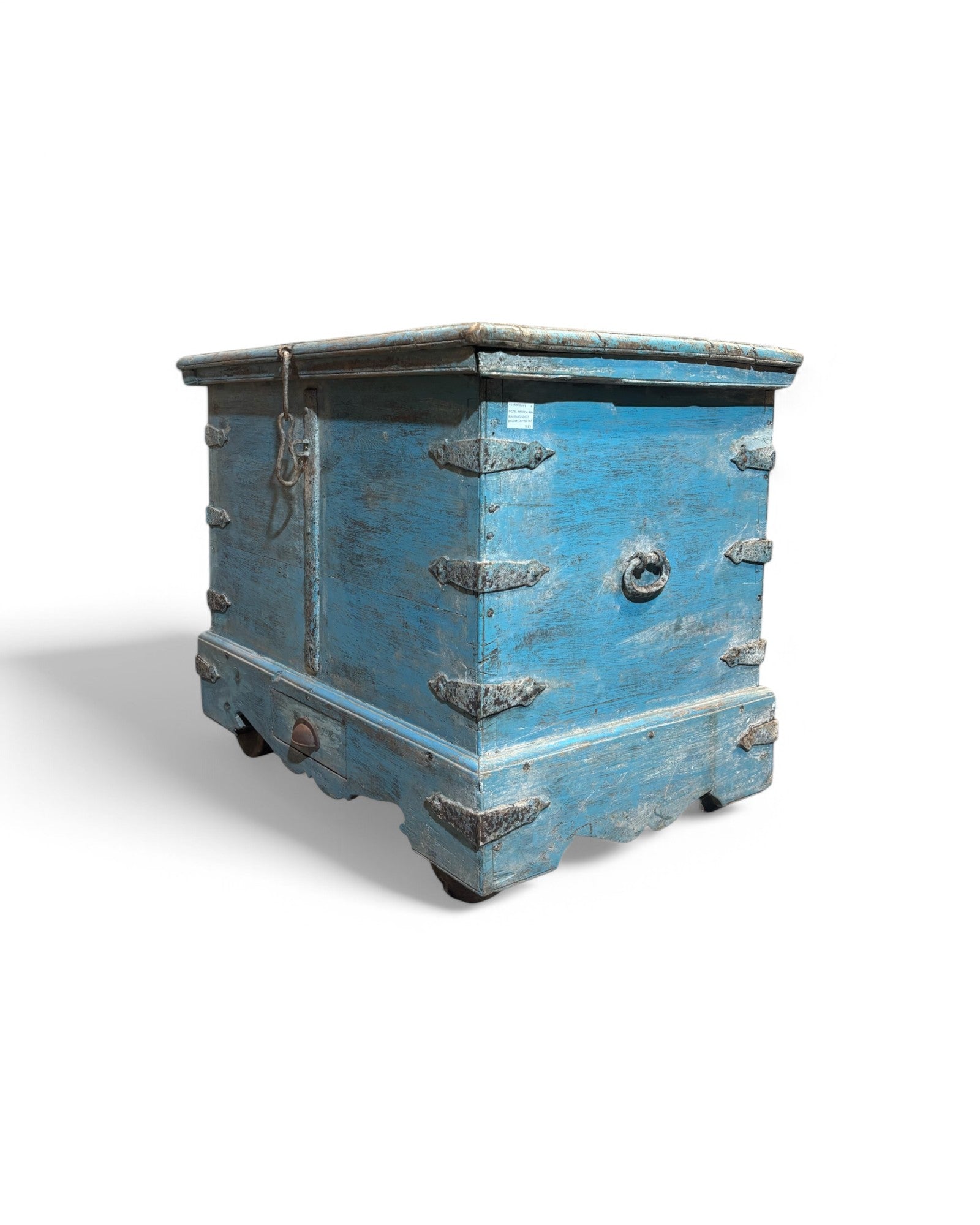 1940 Baby Blue Wooden Goa Storage Chest