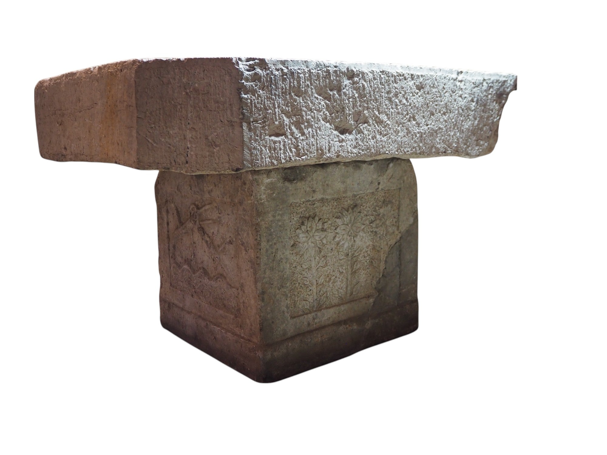 1750s Limestone Rectangular Shanxi Brutalist Cube Table