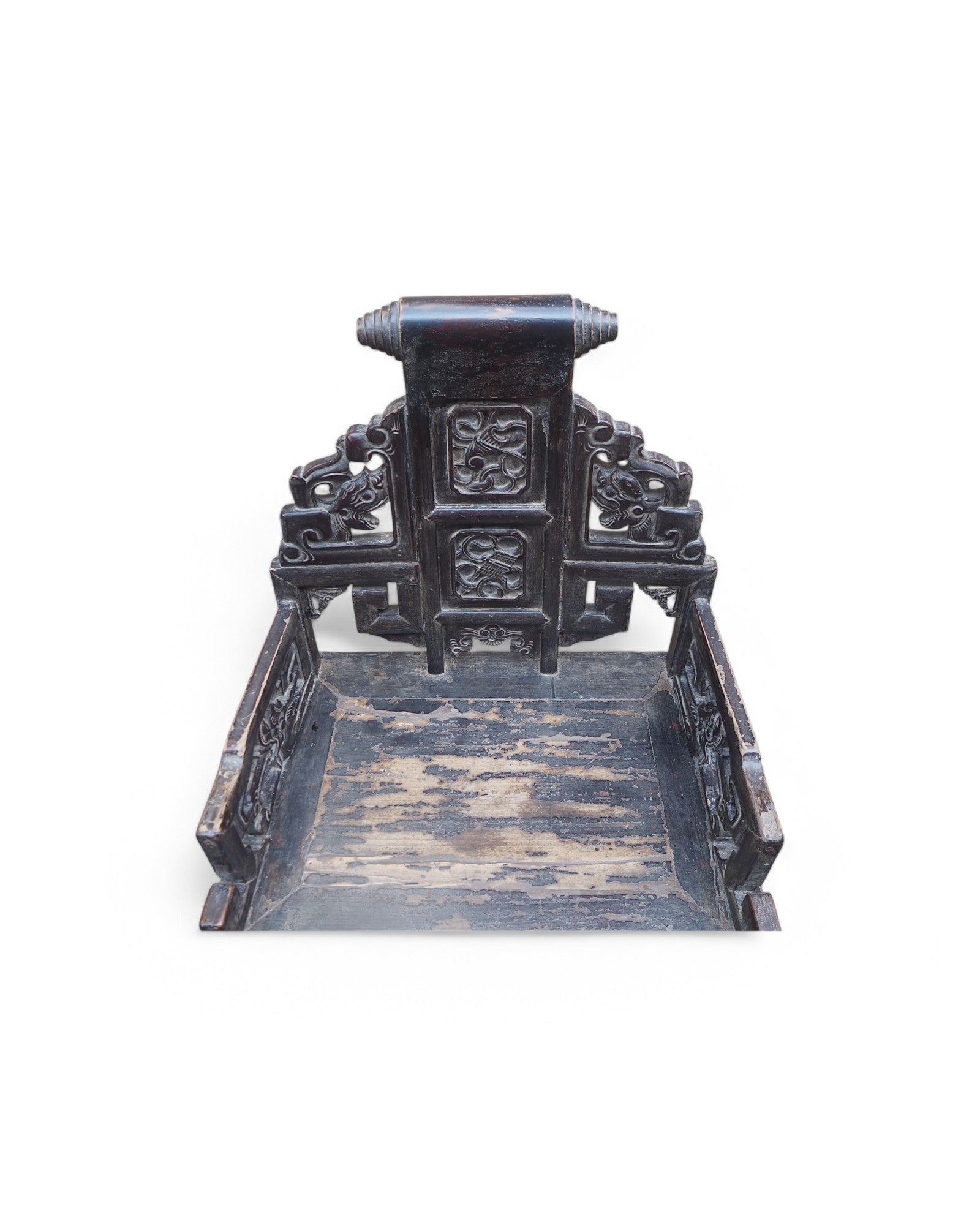 Mid Qing Dynasty Chang Mu Scroll Back Dragon Armchairs - Set of 2