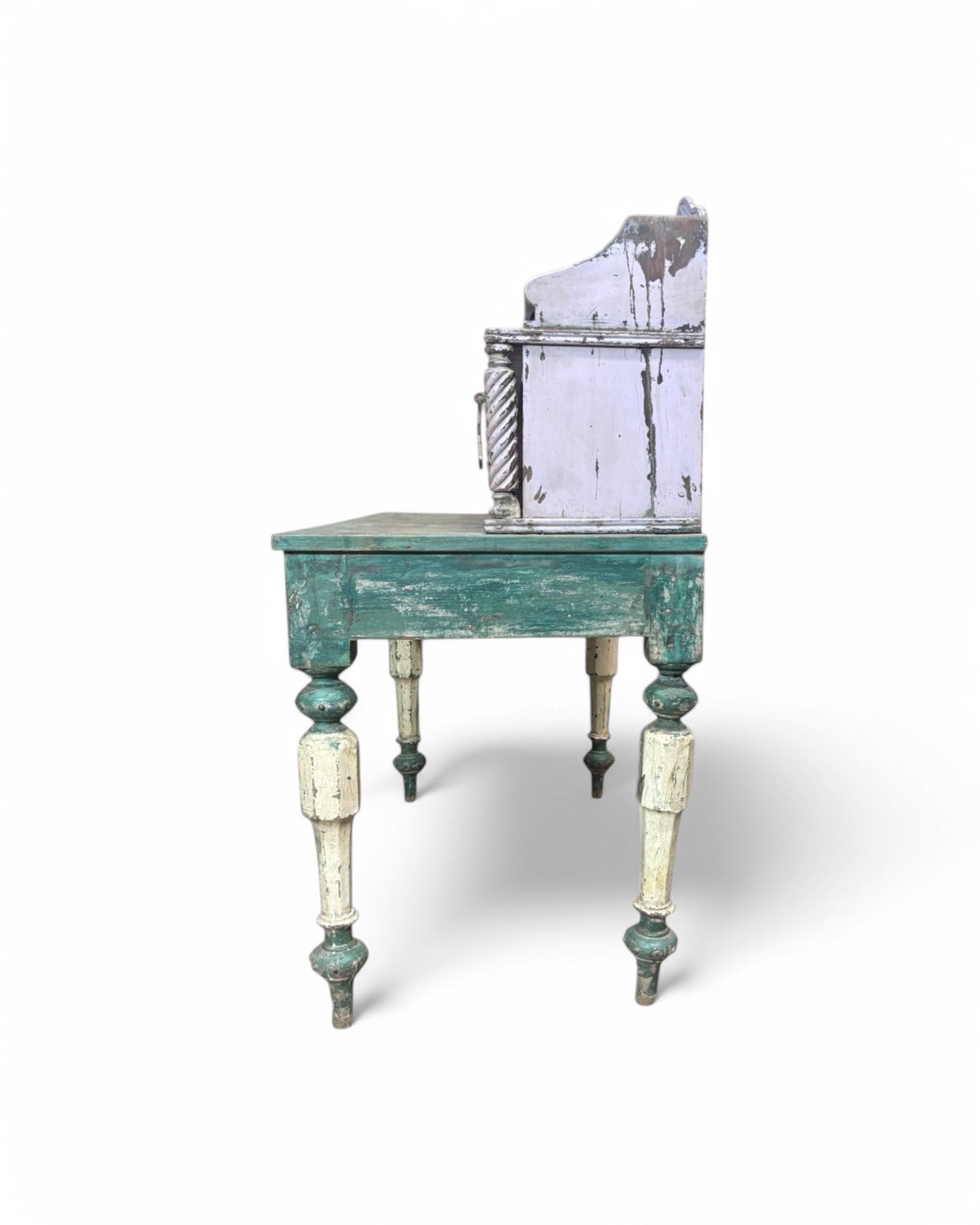 Multi-coloured Anglo-Indian Traditional Style Drawer Writing Desk