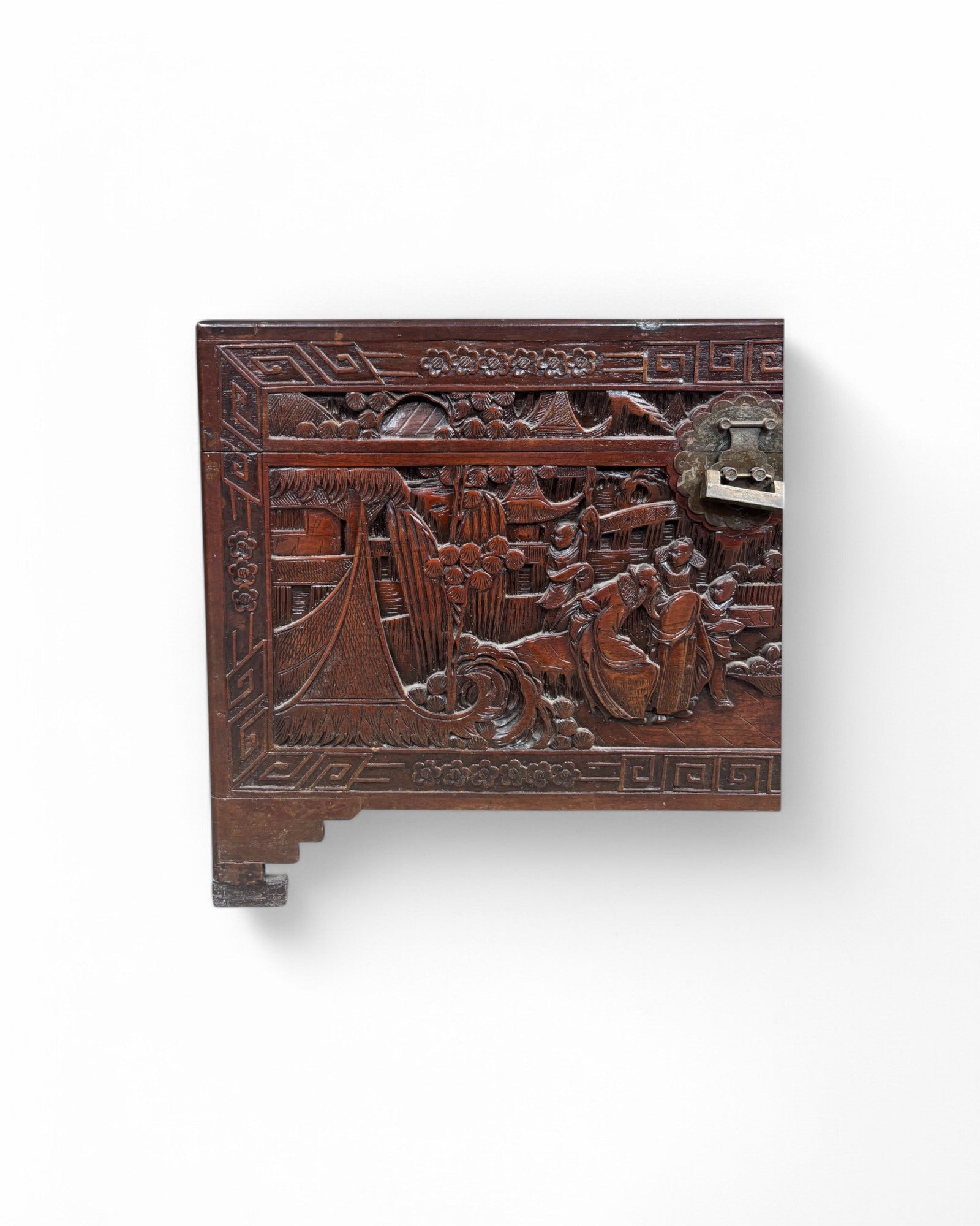 Fine Art Engraved Antique Chinese Storage Chest