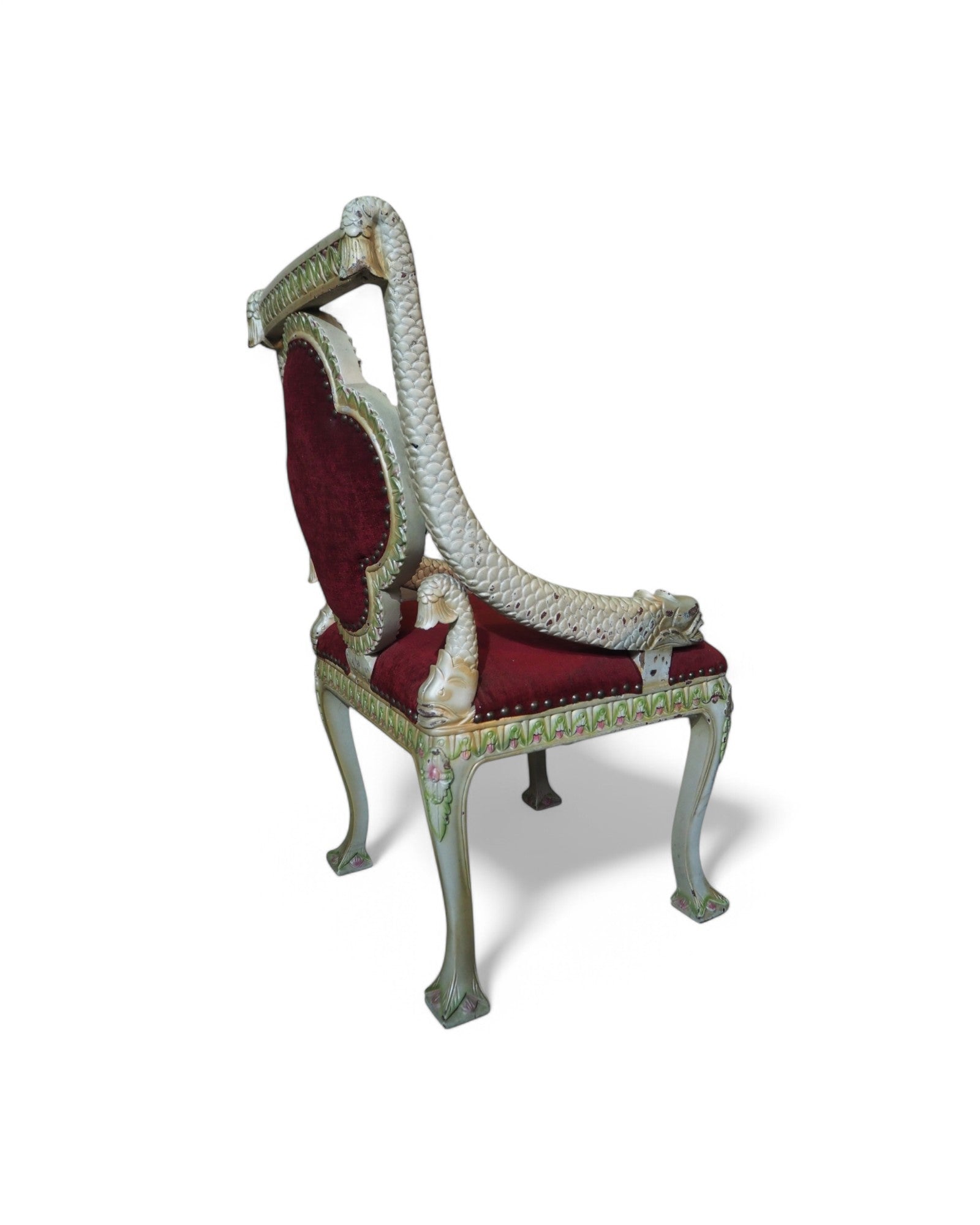 1920s Mermaid Pearl Antique Dining Table Set - 1 Table 8 Dining Chairs