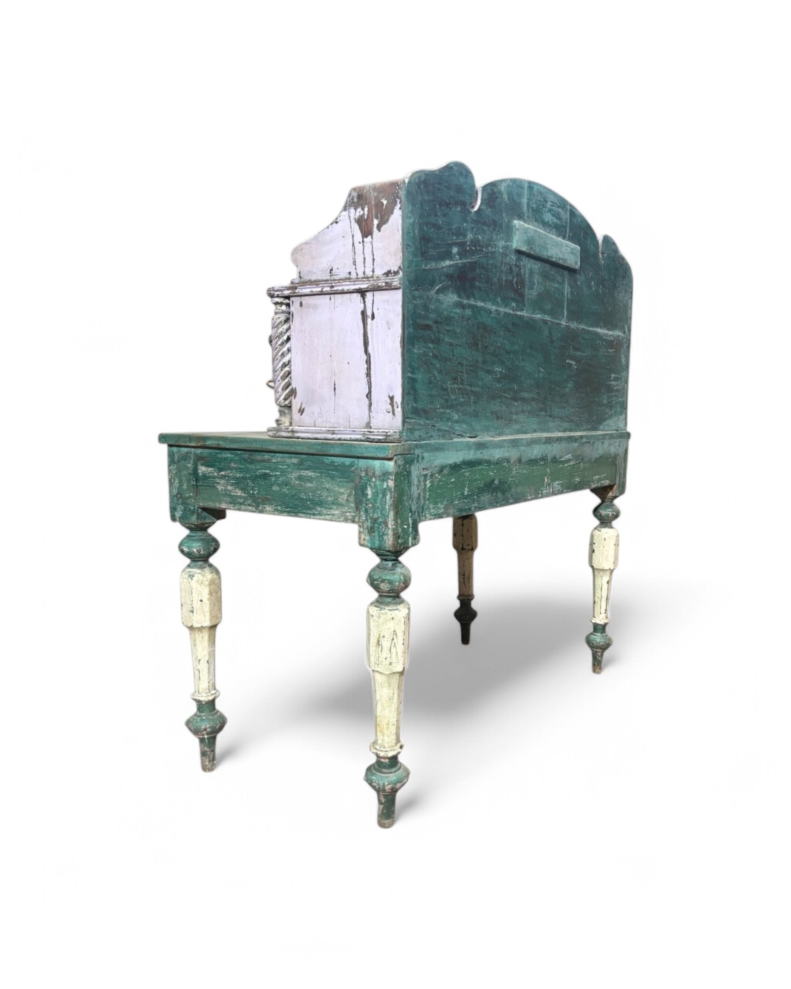 Multi-coloured Anglo-Indian Traditional Style Drawer Writing Desk