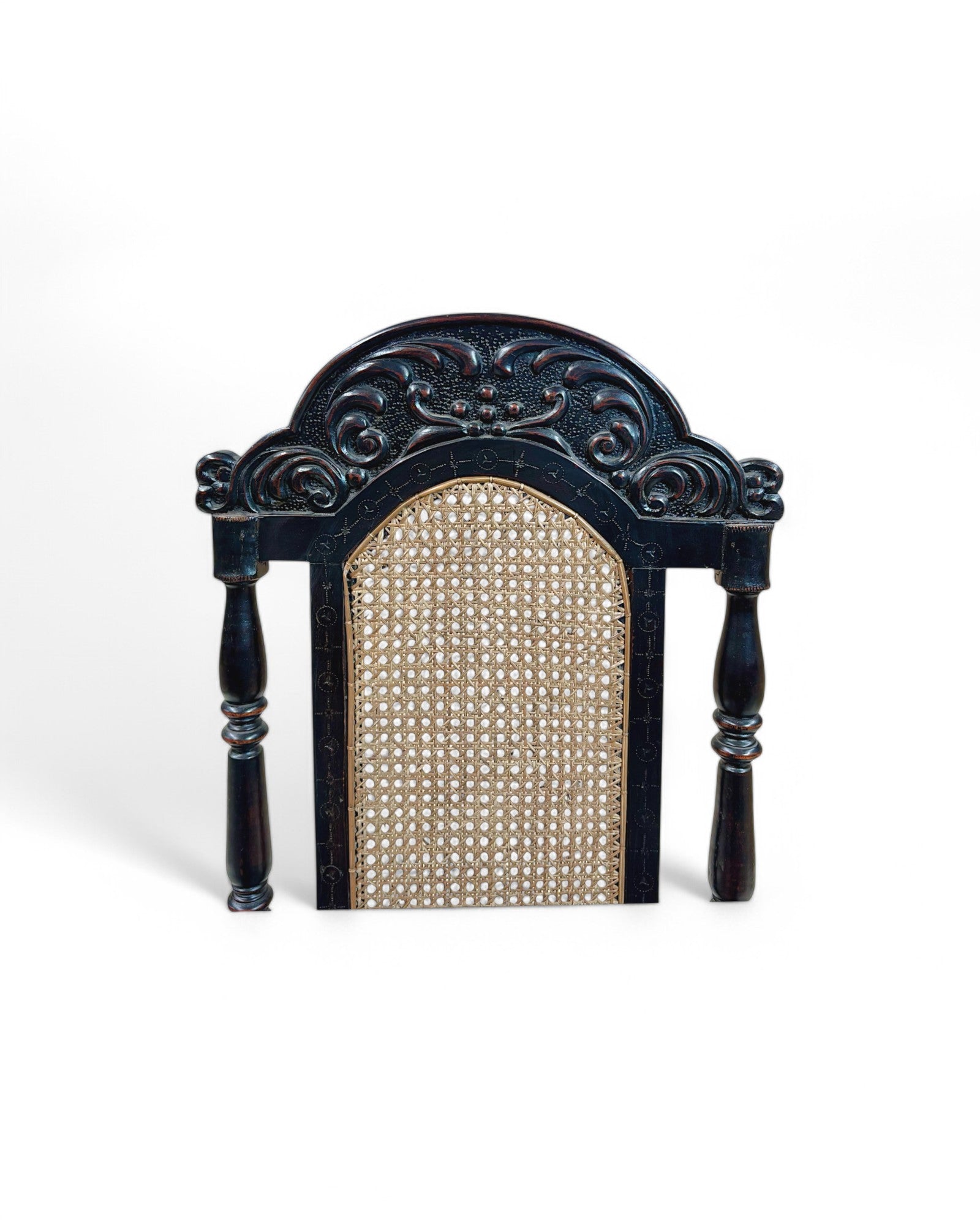 Grand Renaissance Hand Carved Oak & Caned Armchairs - Set of 6