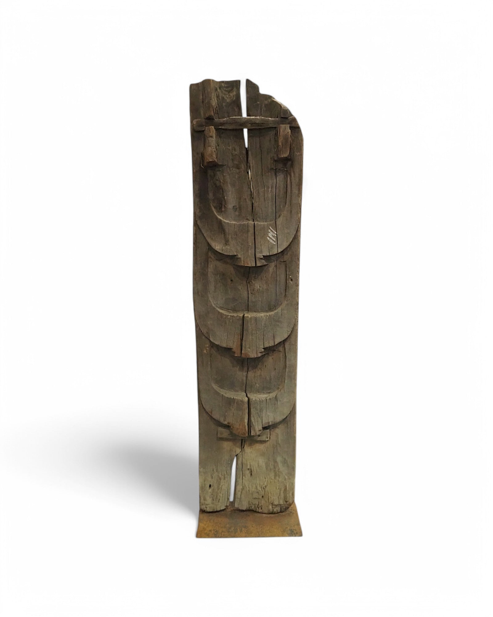 1920s Nagaland Buffalo Hand Carved Panel