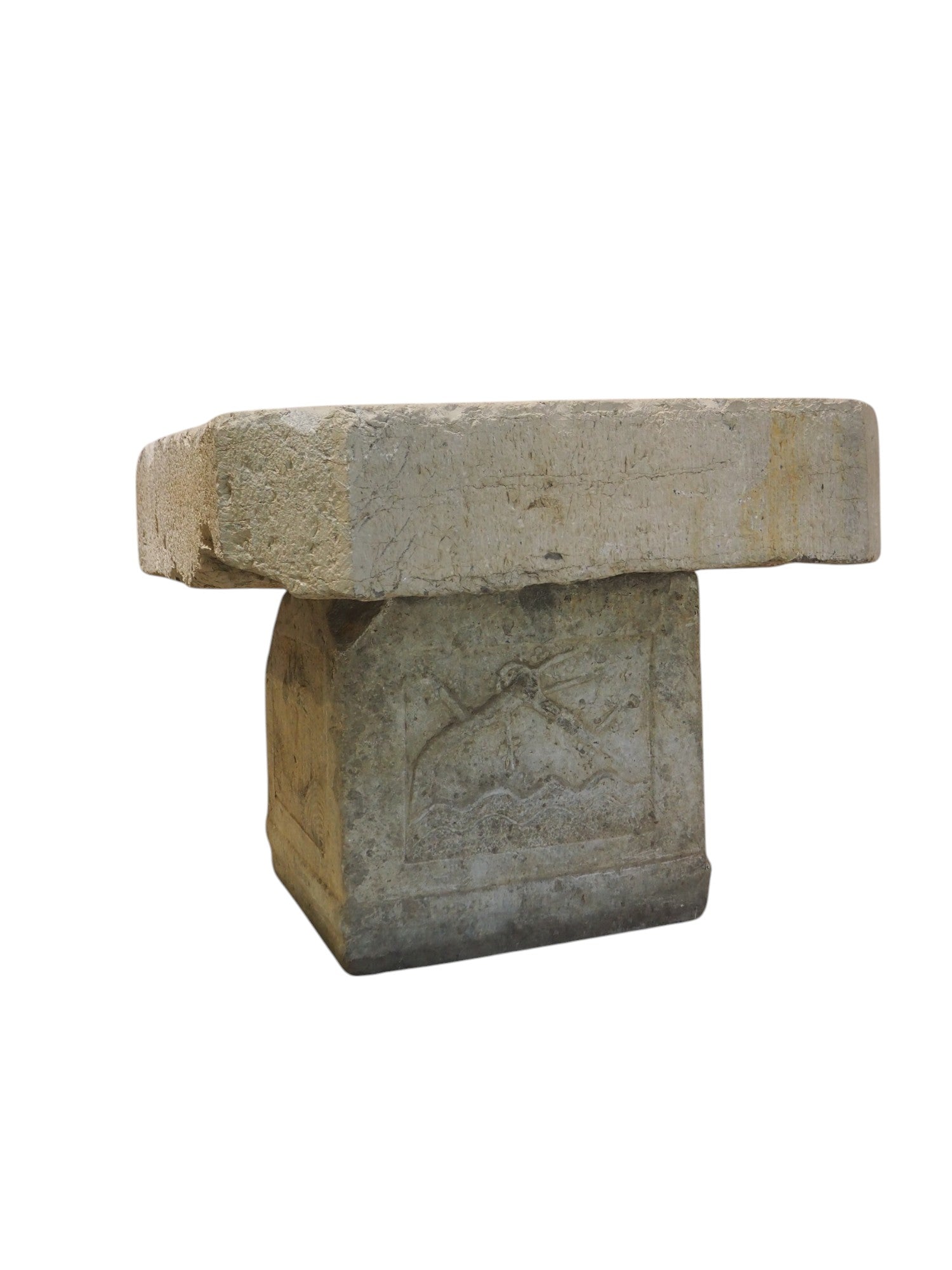 1750s Limestone Rectangular Shanxi Brutalist Cube Table