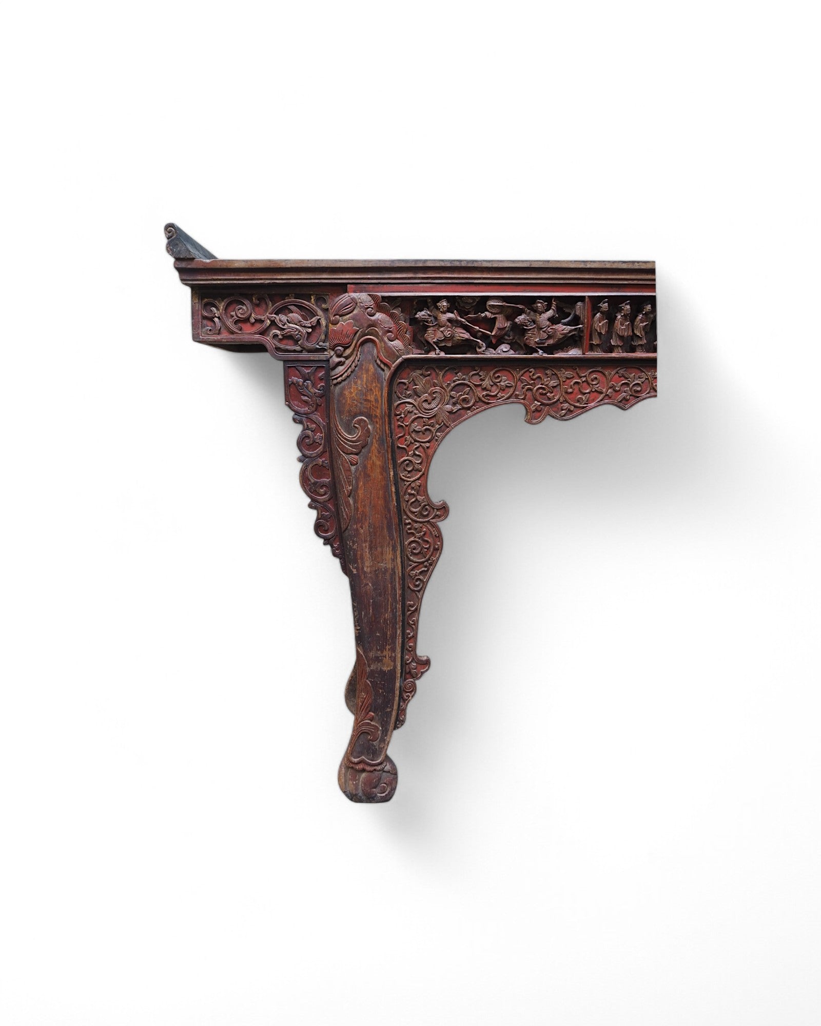 Fujian Red & Black Trim Emperor Mid Qing Ornate Console - Surround Living - 4