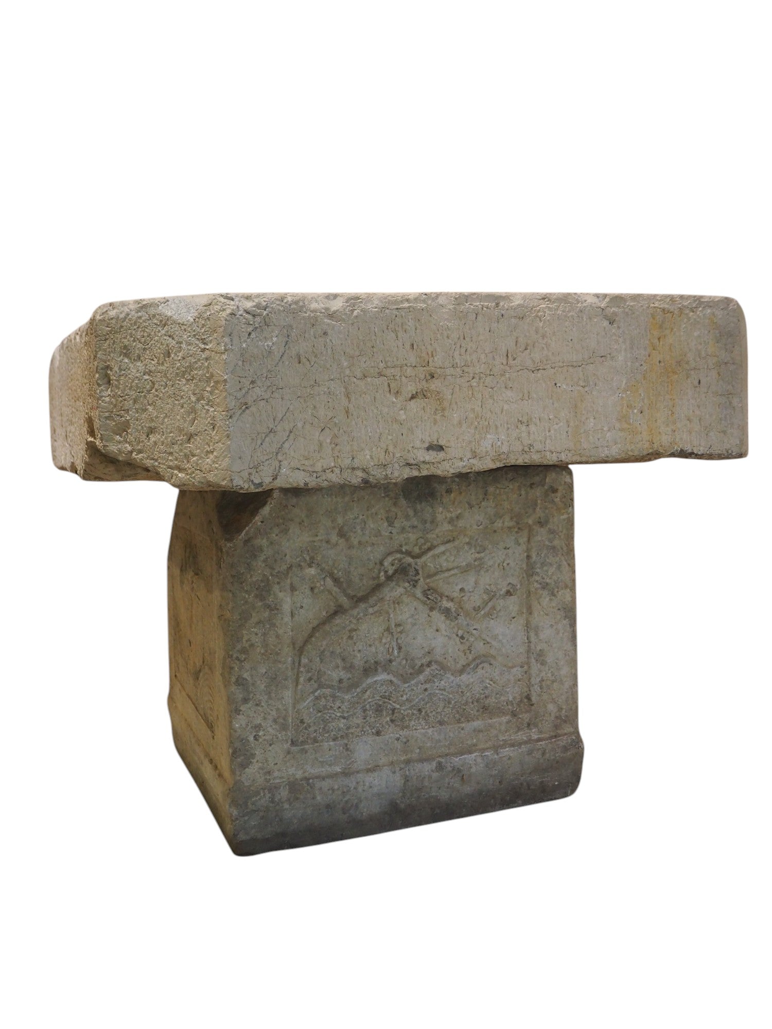 1750s Limestone Rectangular Shanxi Brutalist Cube Table
