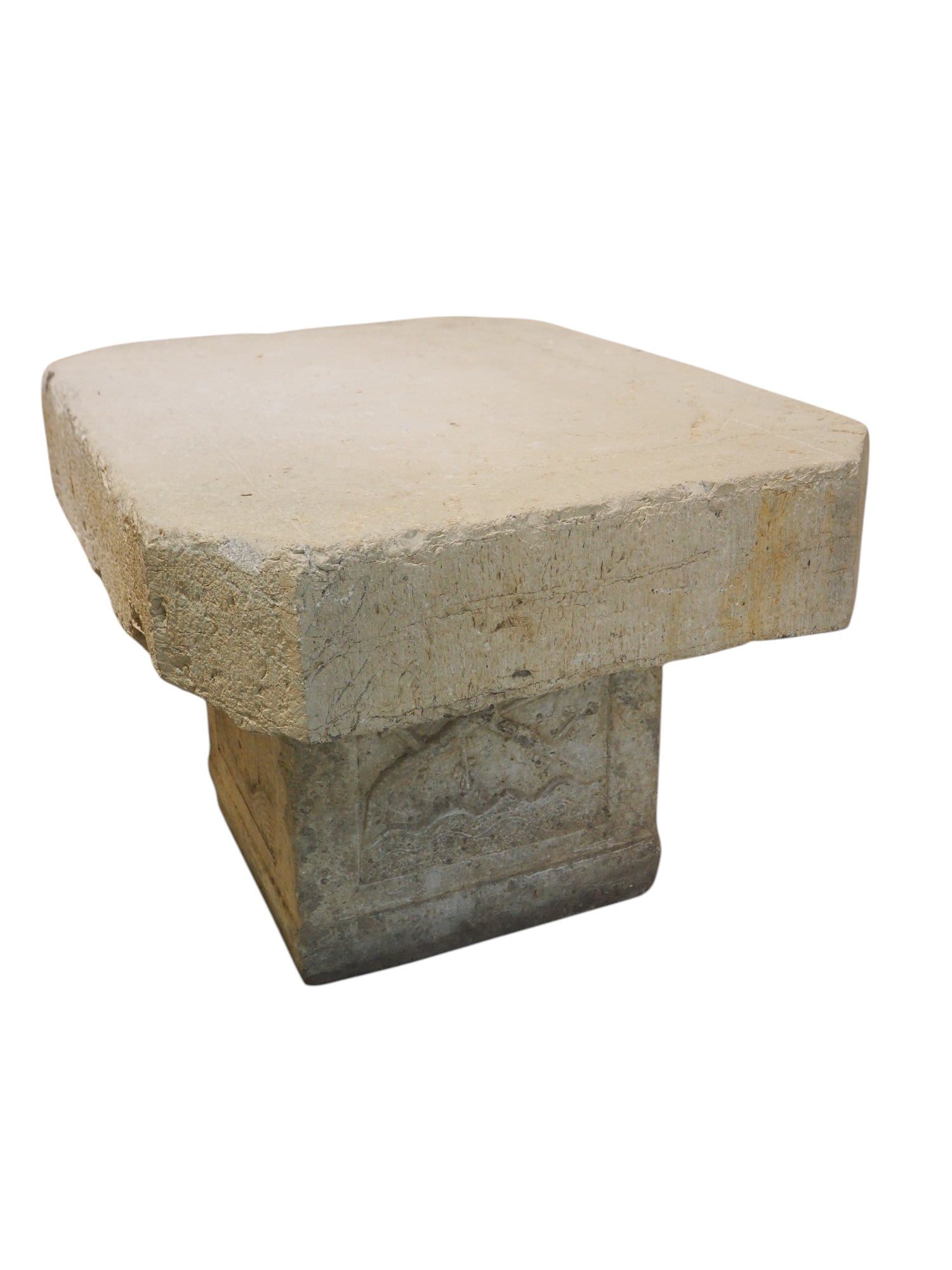 1750s Limestone Rectangular Shanxi Brutalist Cube Table