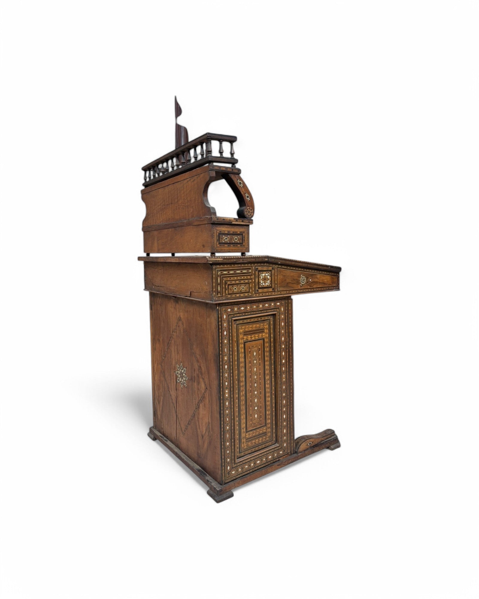 Moorish-Style Colonial Davenport Writing Desk