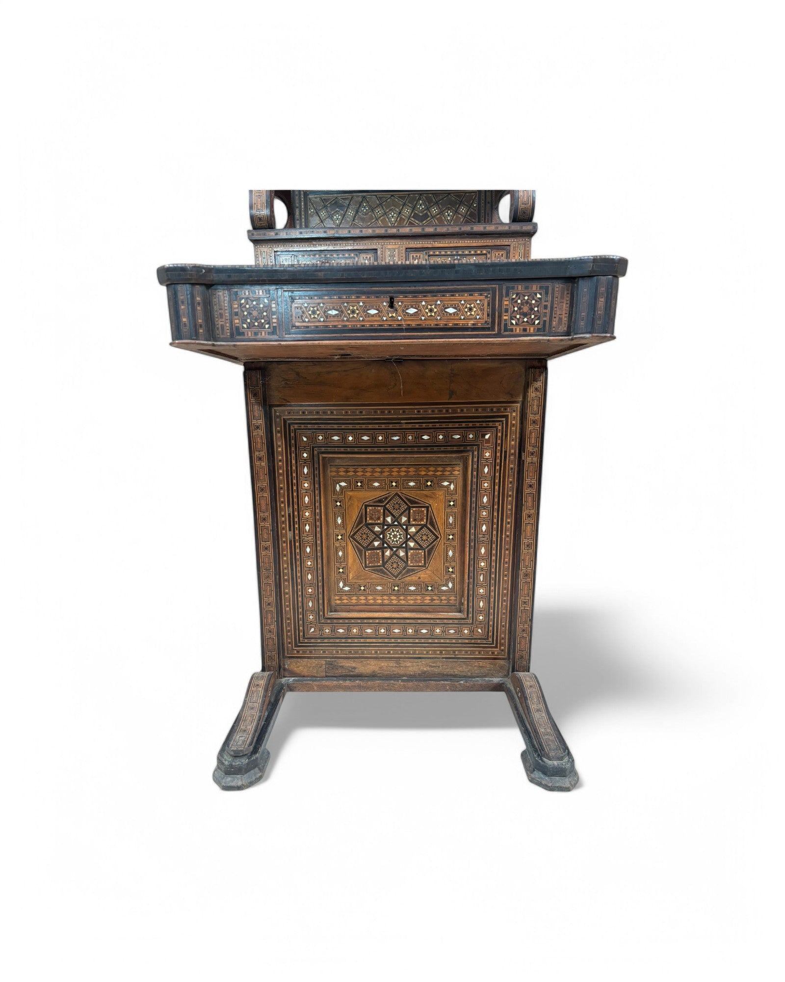 Moorish-Style Colonial Davenport Writing Desk