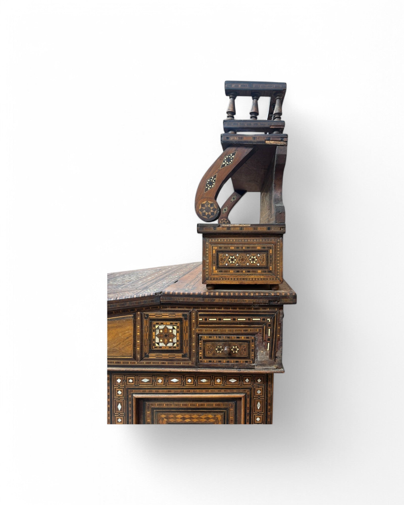 Moorish-Style Colonial Davenport Writing Desk