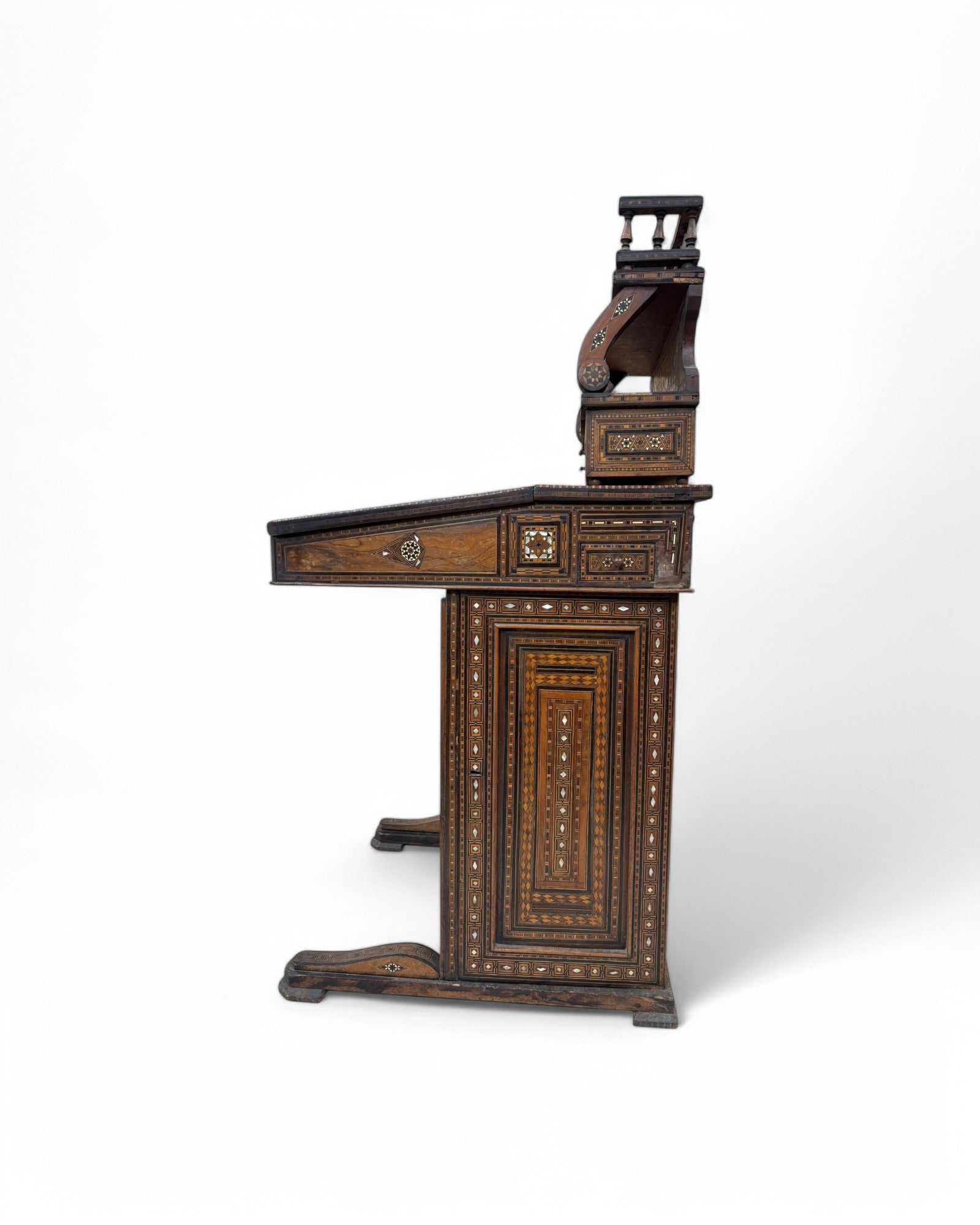 Moorish-Style Colonial Davenport Writing Desk