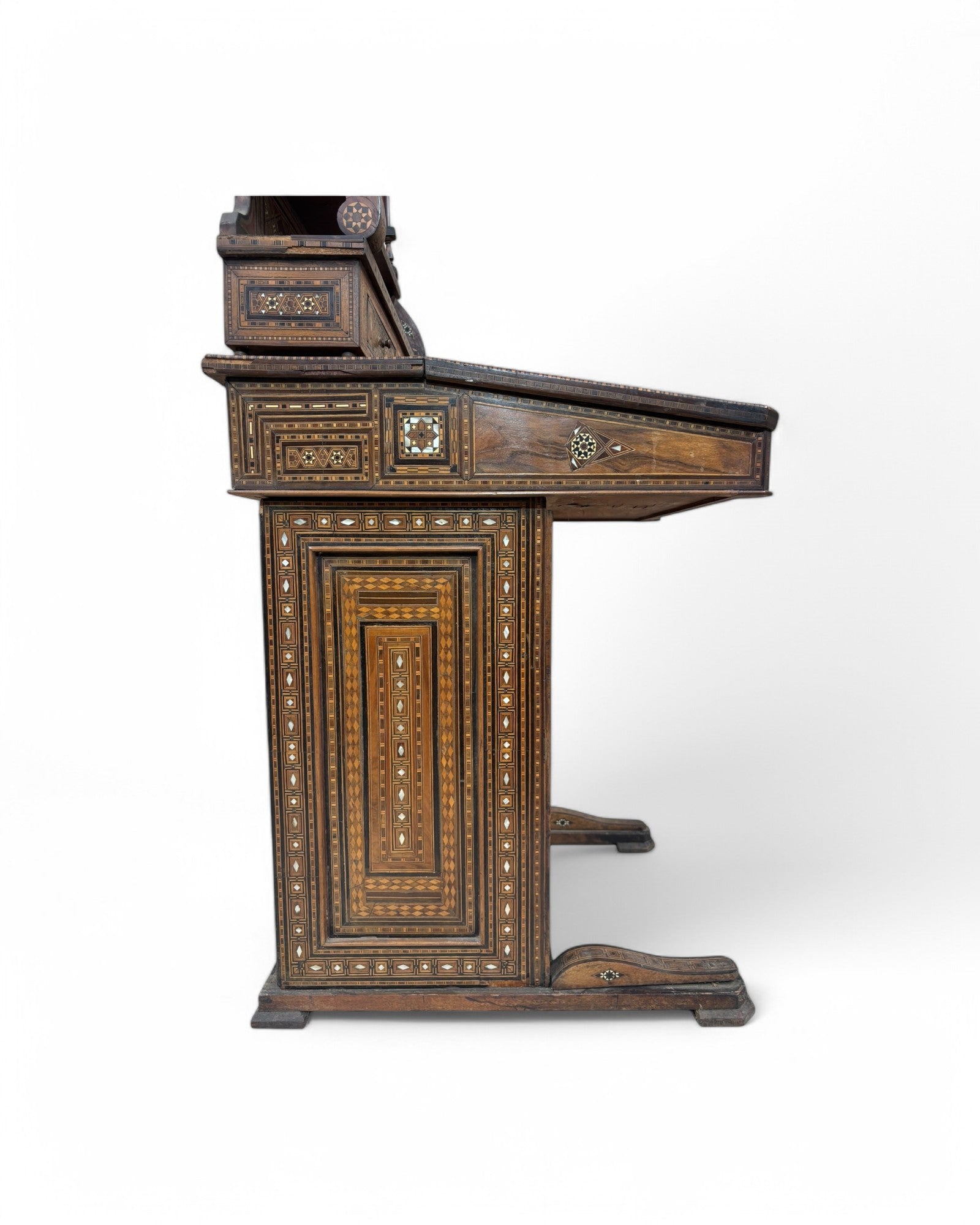 Moorish-Style Colonial Davenport Writing Desk