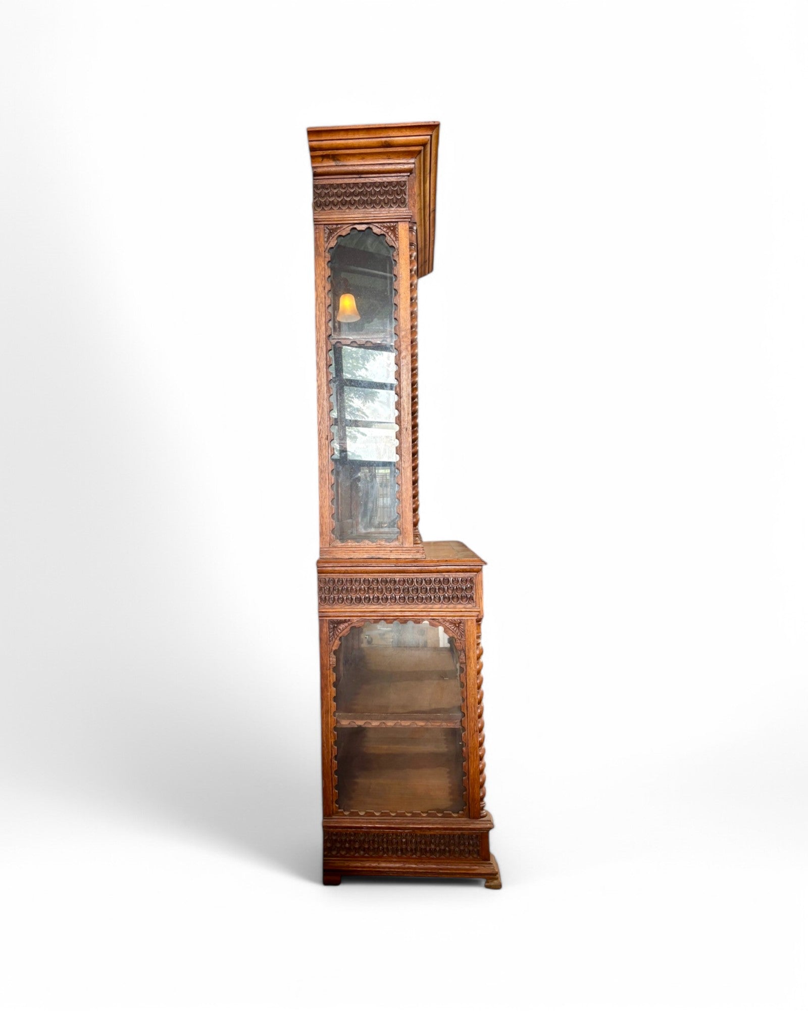 Black Forest German Antique Carved Book Case Cabinet