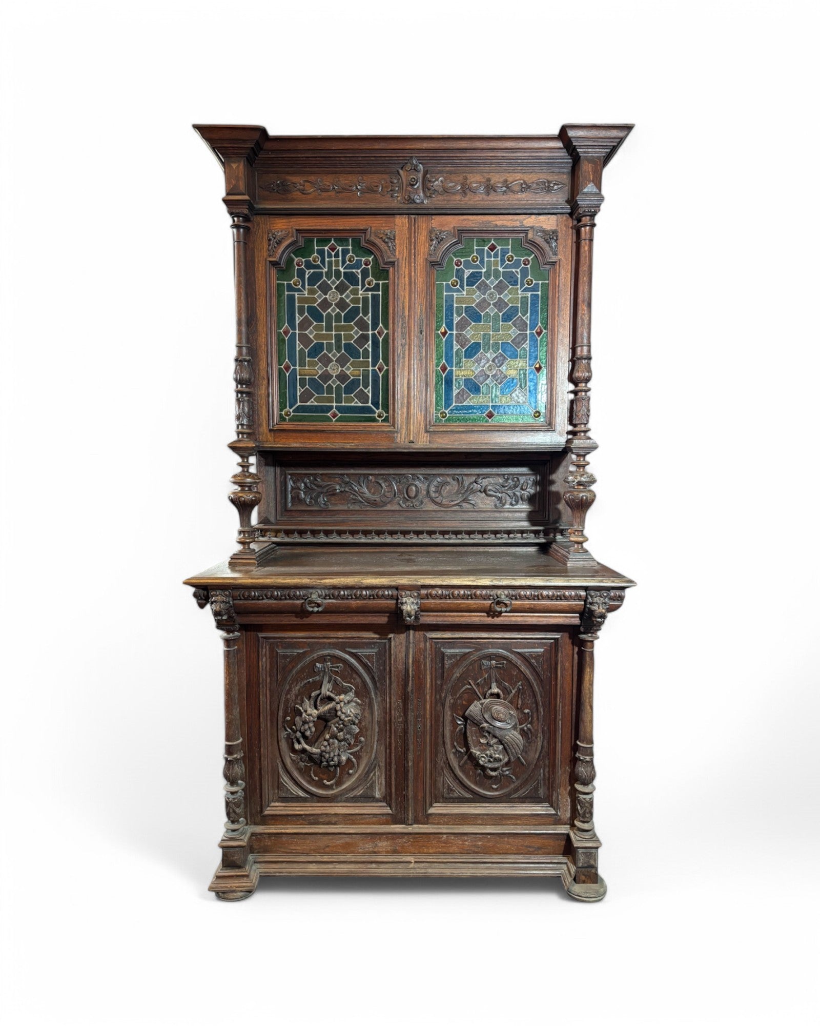 Rare French Edwardian Antique Coloured Glass Accent