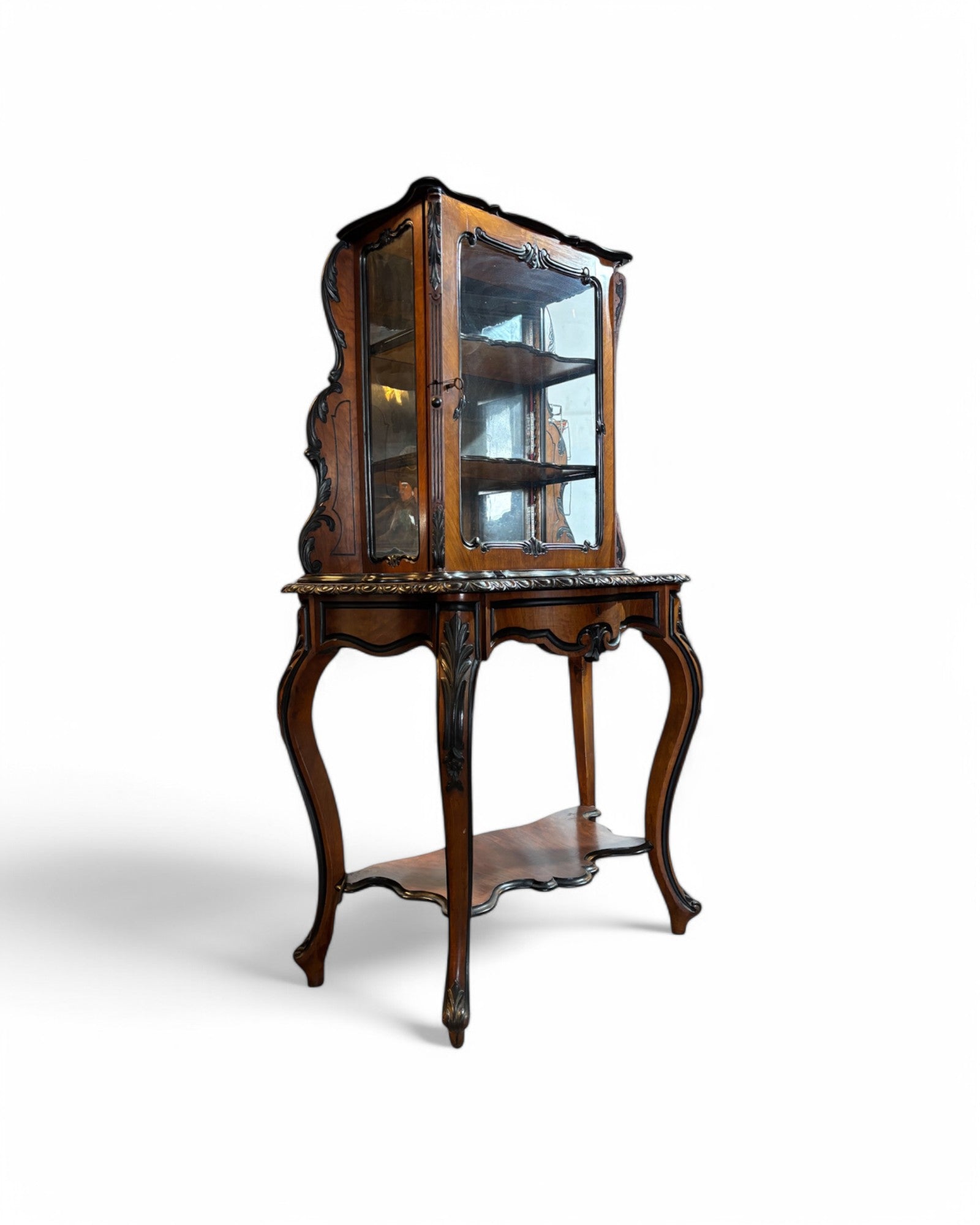 Victorian Burr Walnut Bonheur De Jour Writing Desk