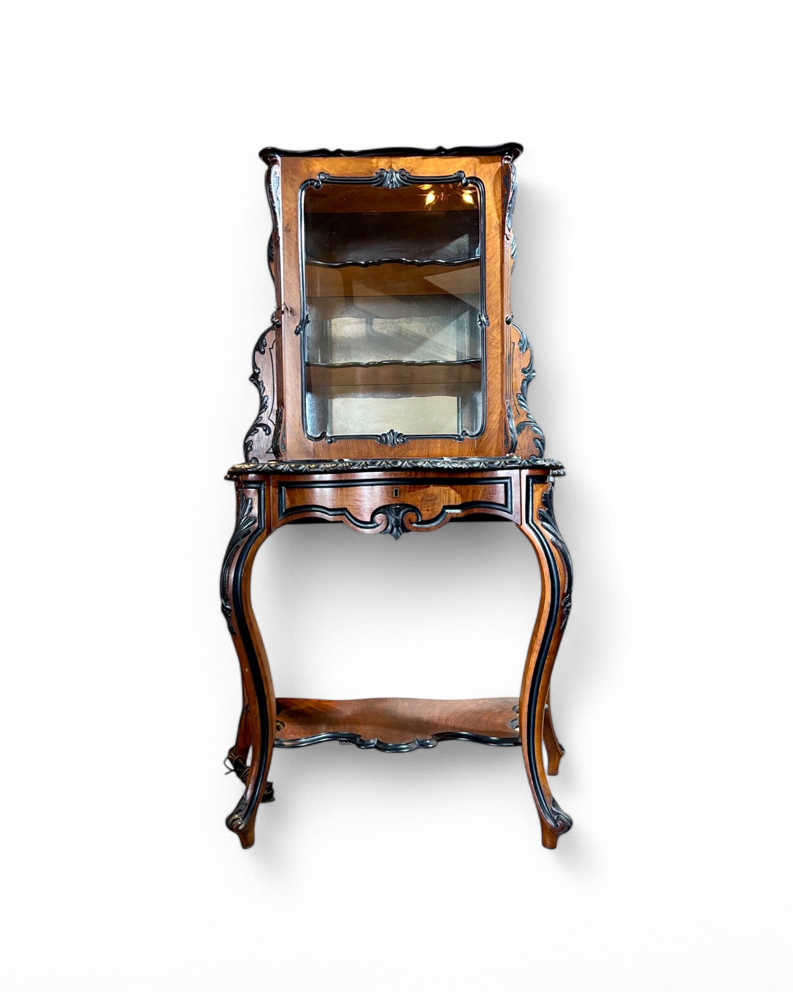 Victorian Burr Walnut Bonheur De Jour Writing Desk