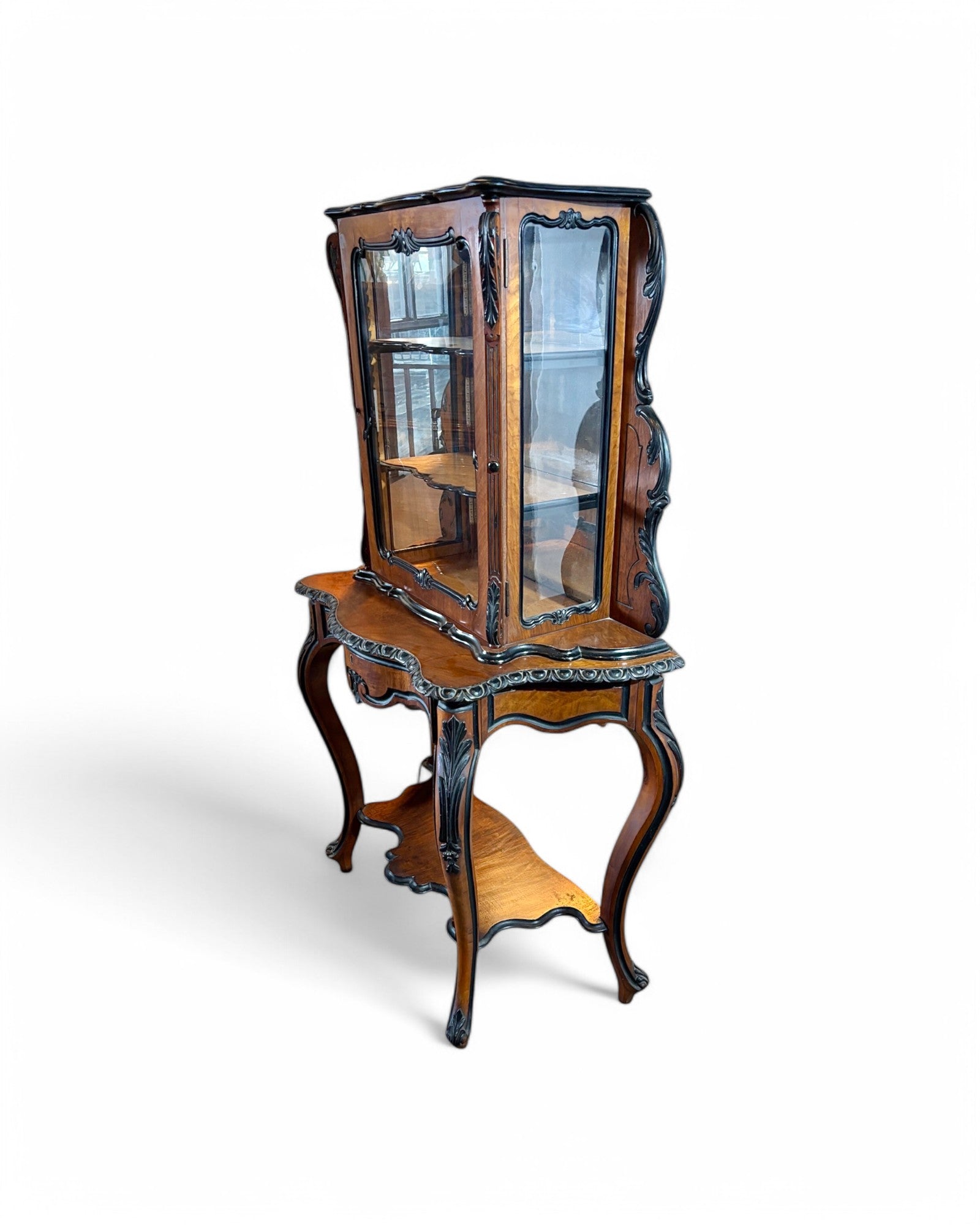 Victorian Burr Walnut Bonheur De Jour Writing Desk