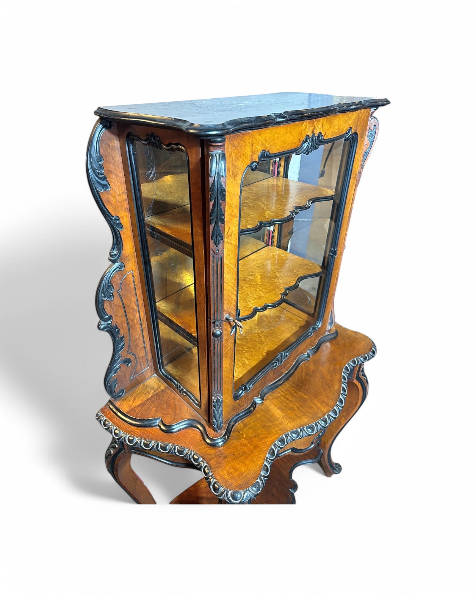 Victorian Burr Walnut Bonheur De Jour Writing Desk