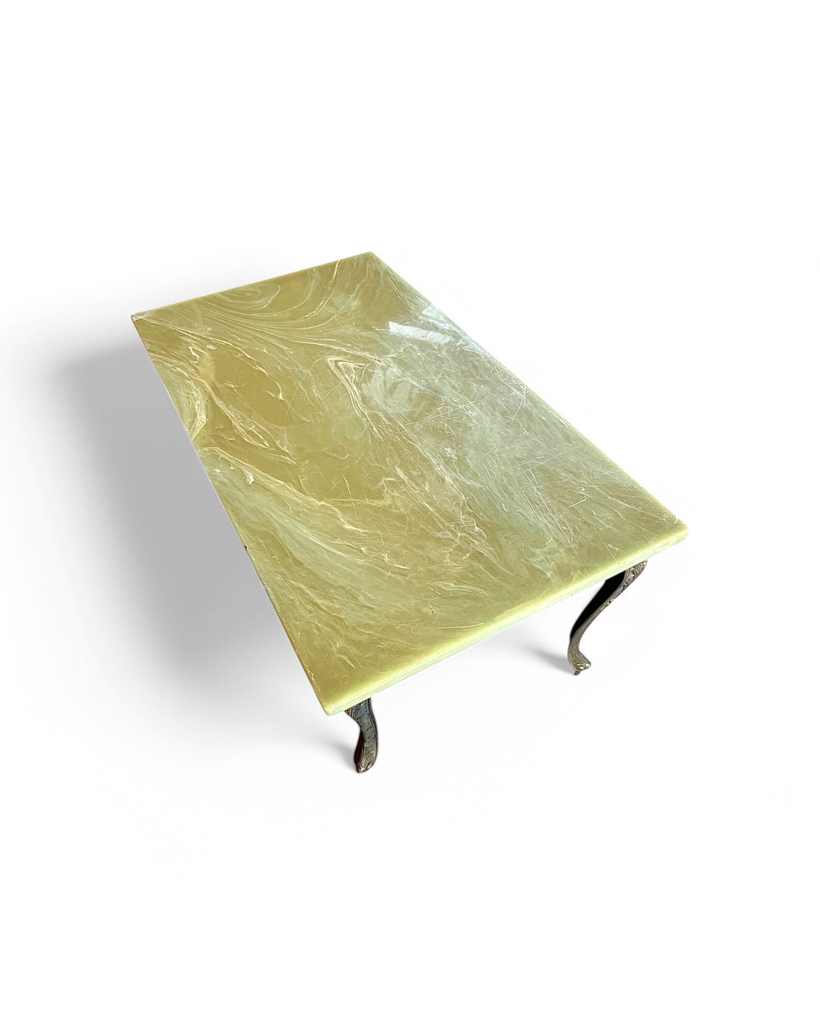 1950s French Renaissance Emerald Marble Coffee Table