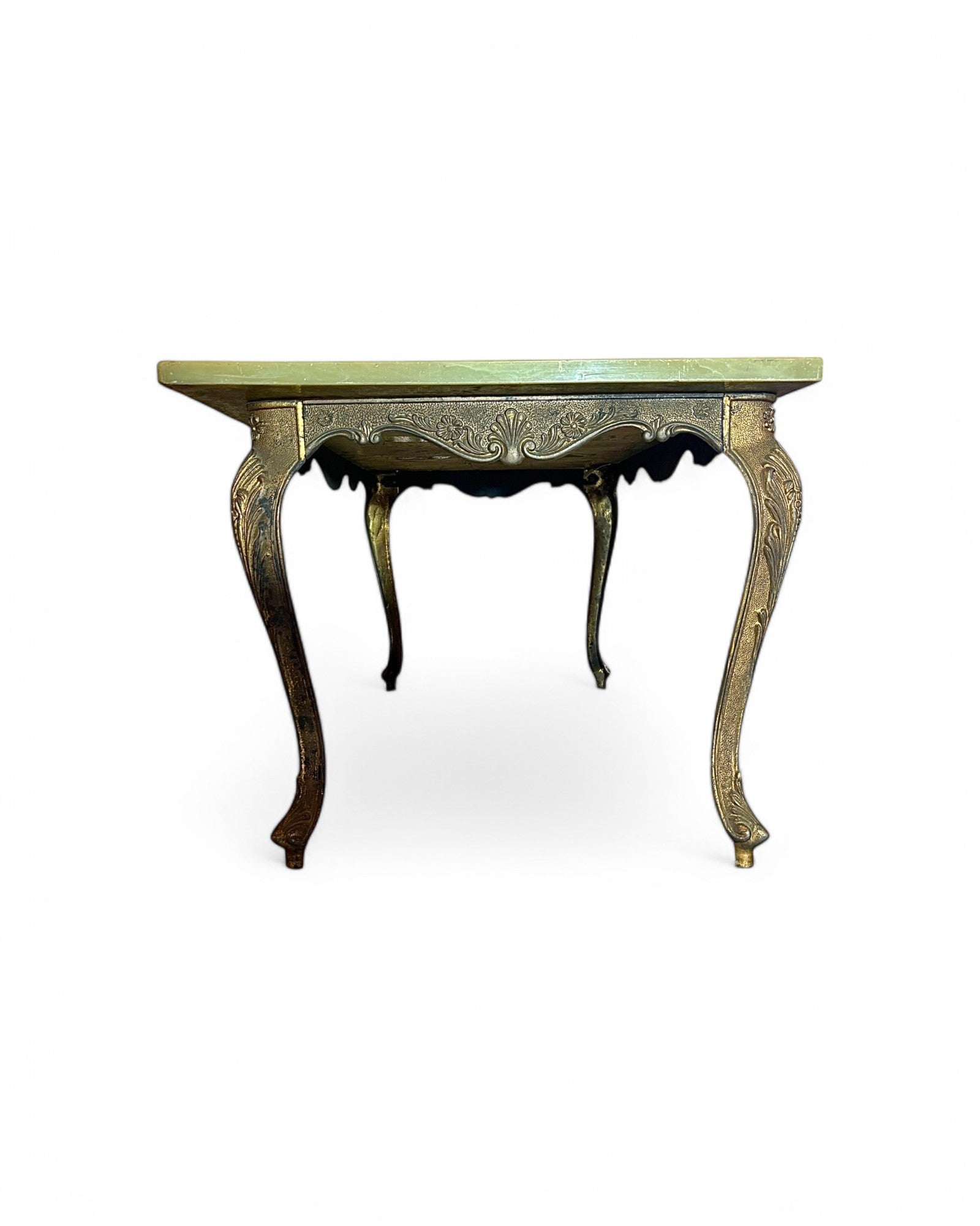 1950s French Renaissance Emerald Marble Coffee Table