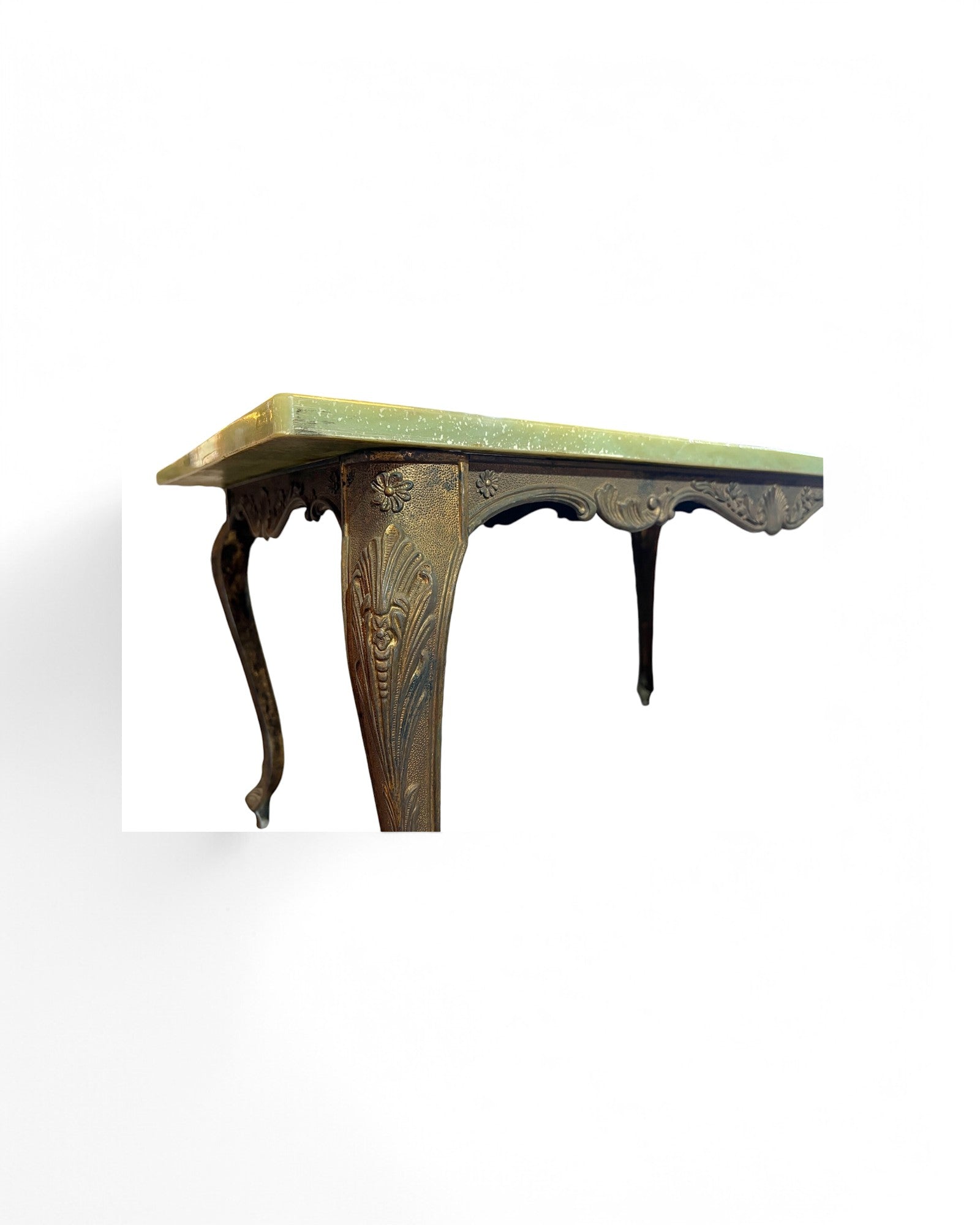 1950s French Renaissance Emerald Marble Coffee Table