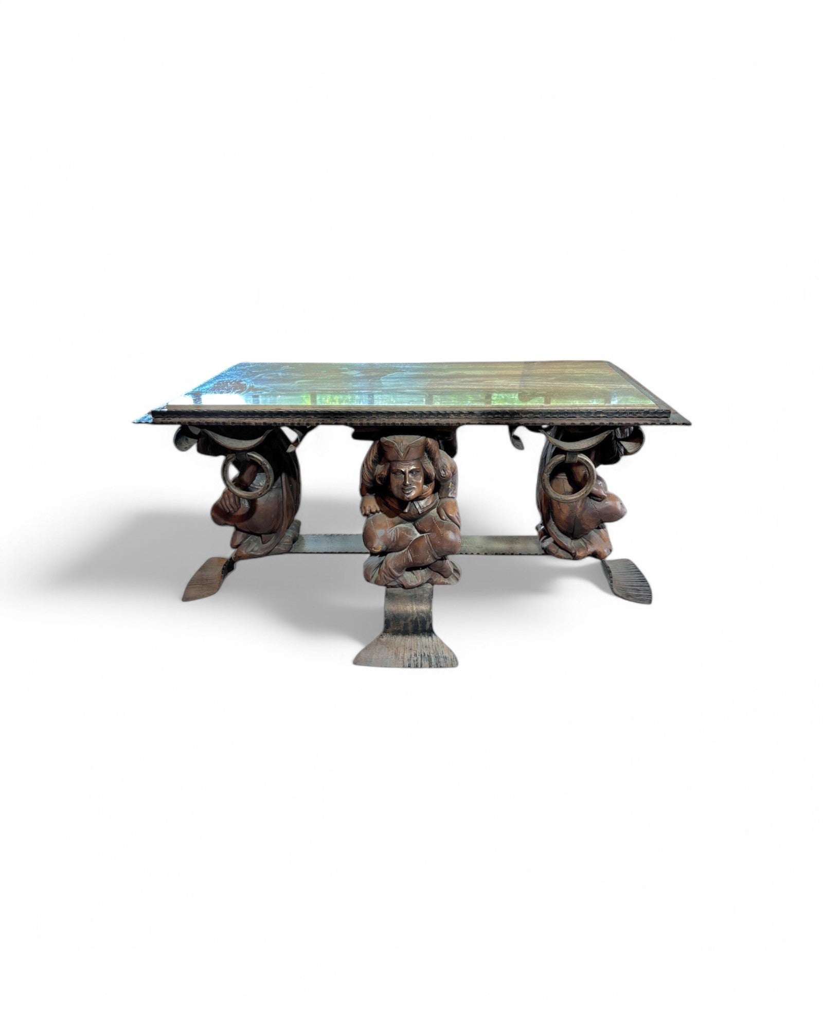 Jean-Maurice Rothschild Coffee Table, Circa 1950, Pine Marble Top