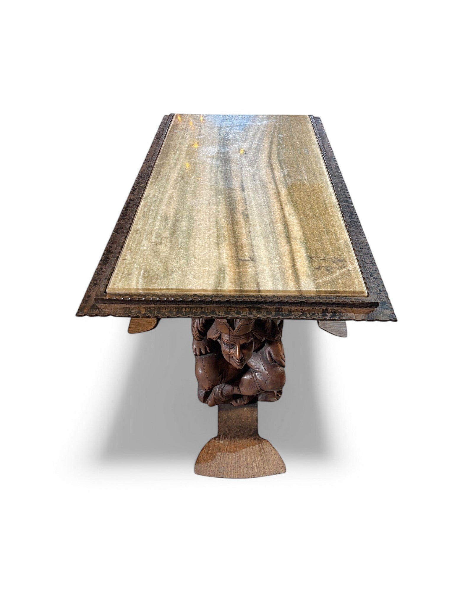 Jean-Maurice Rothschild Coffee Table, Circa 1950, Pine Marble Top