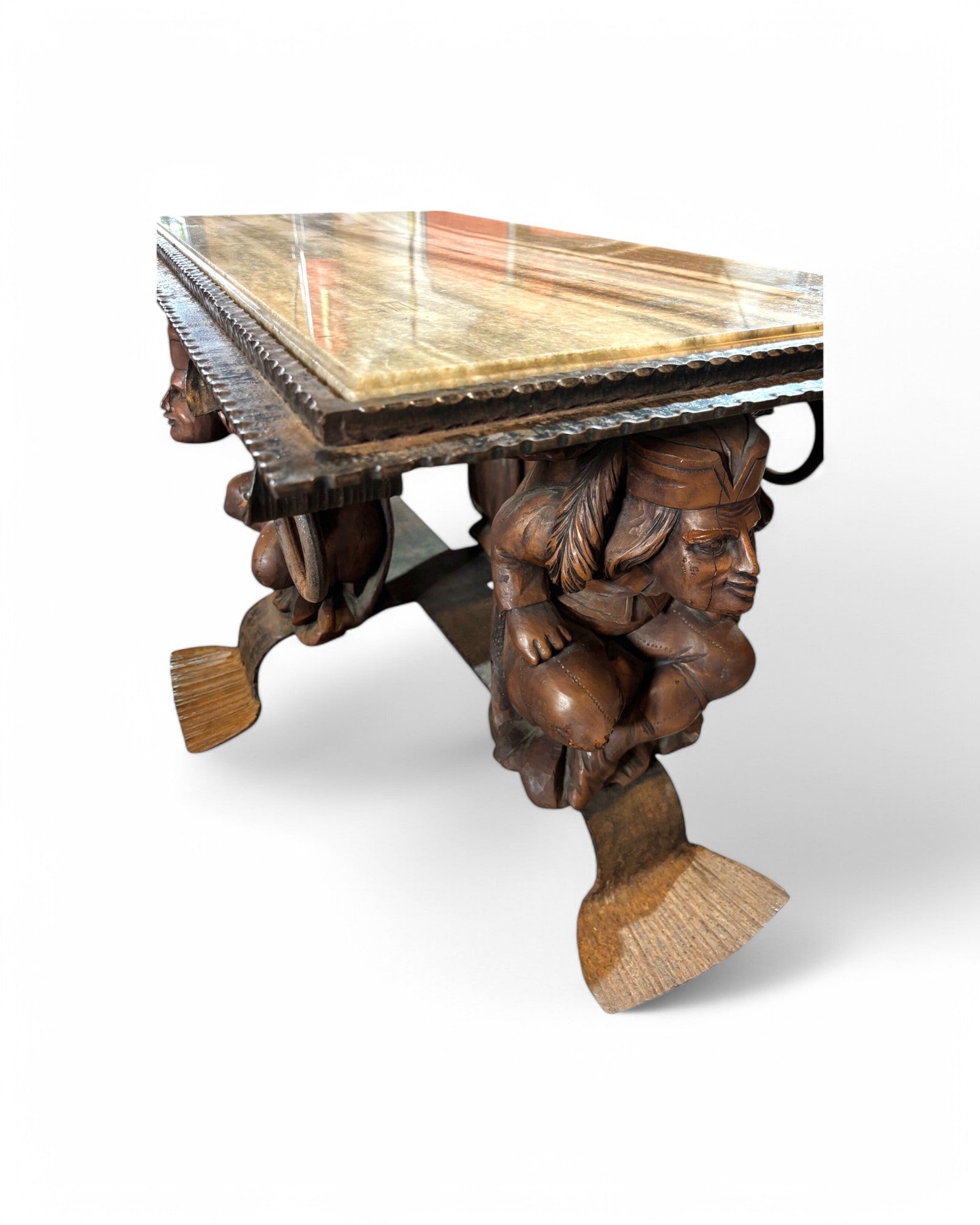 Jean-Maurice Rothschild Coffee Table, Circa 1950, Pine Marble Top
