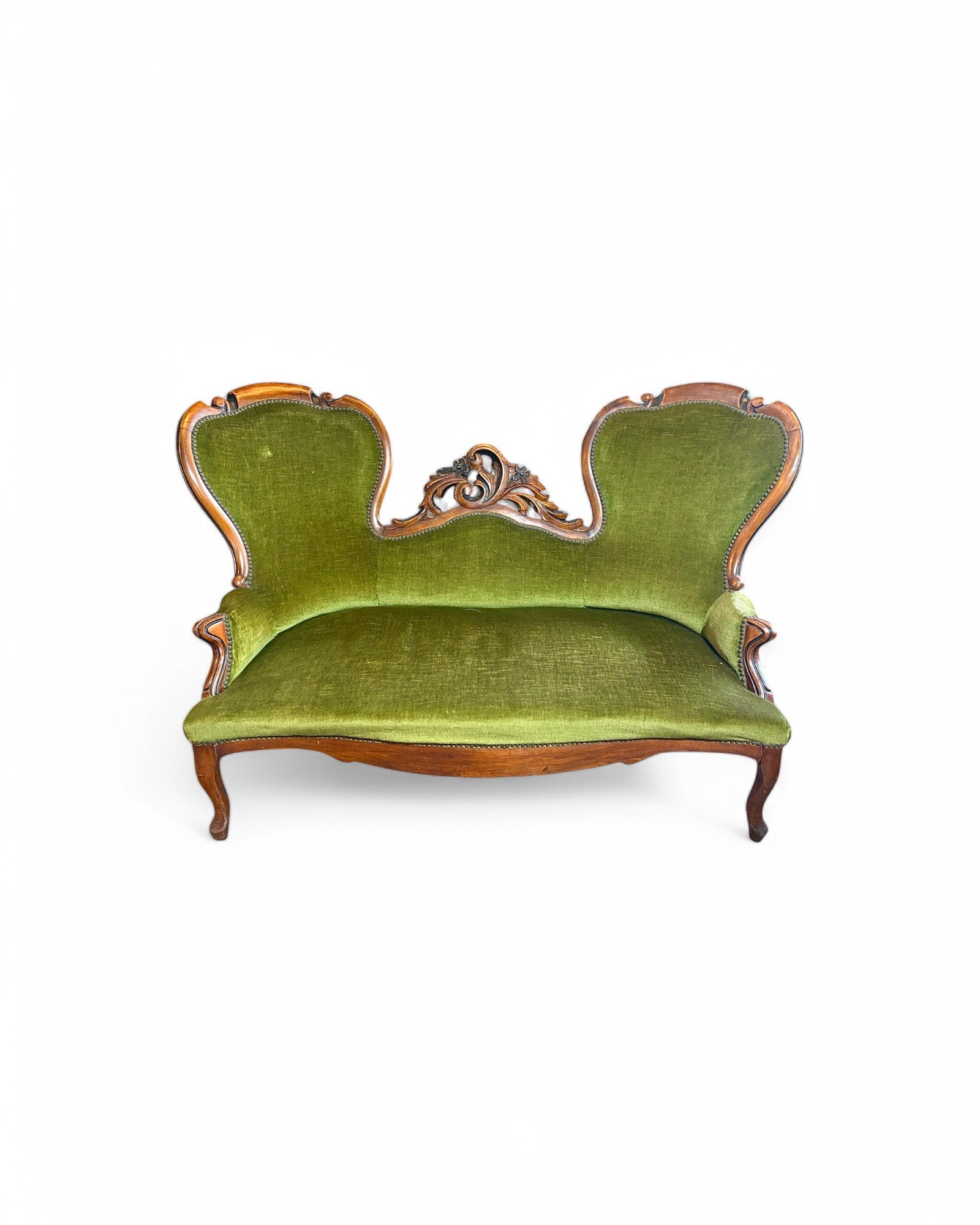 Antique Victorian Emerald Green Upholstered Chaise Longue