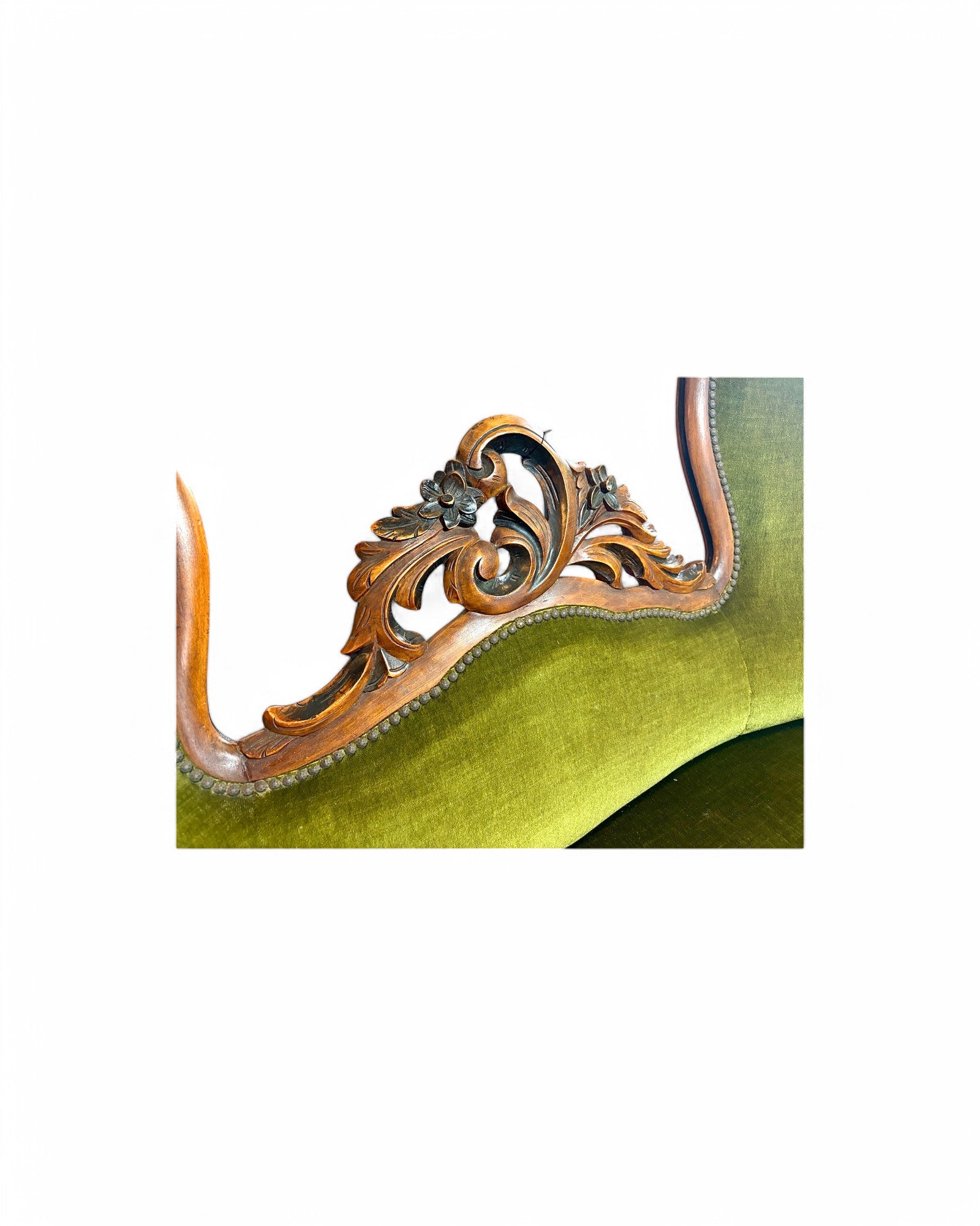 Antique Victorian Emerald Green Upholstered Chaise Longue