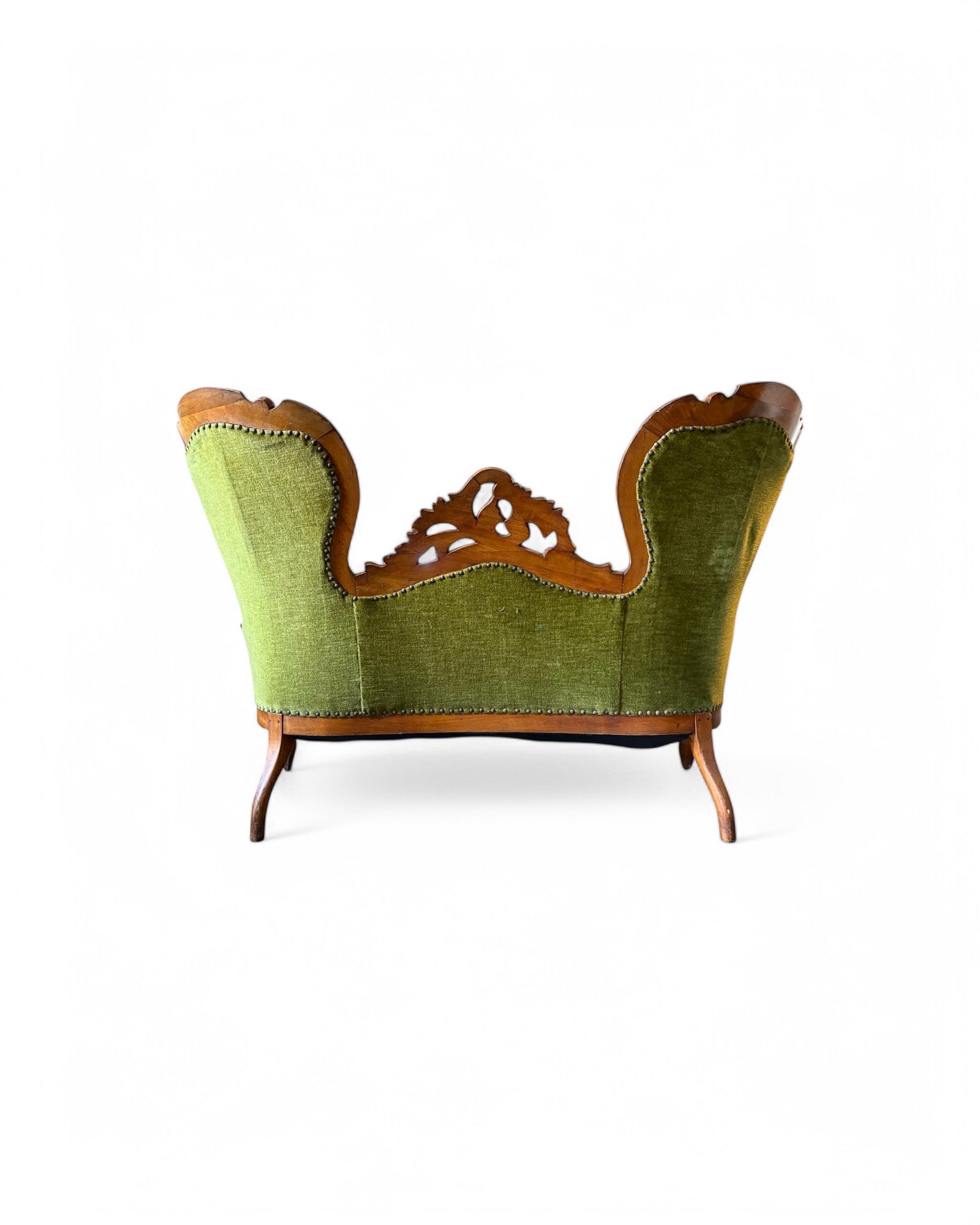 Antique Victorian Emerald Green Upholstered Chaise Longue