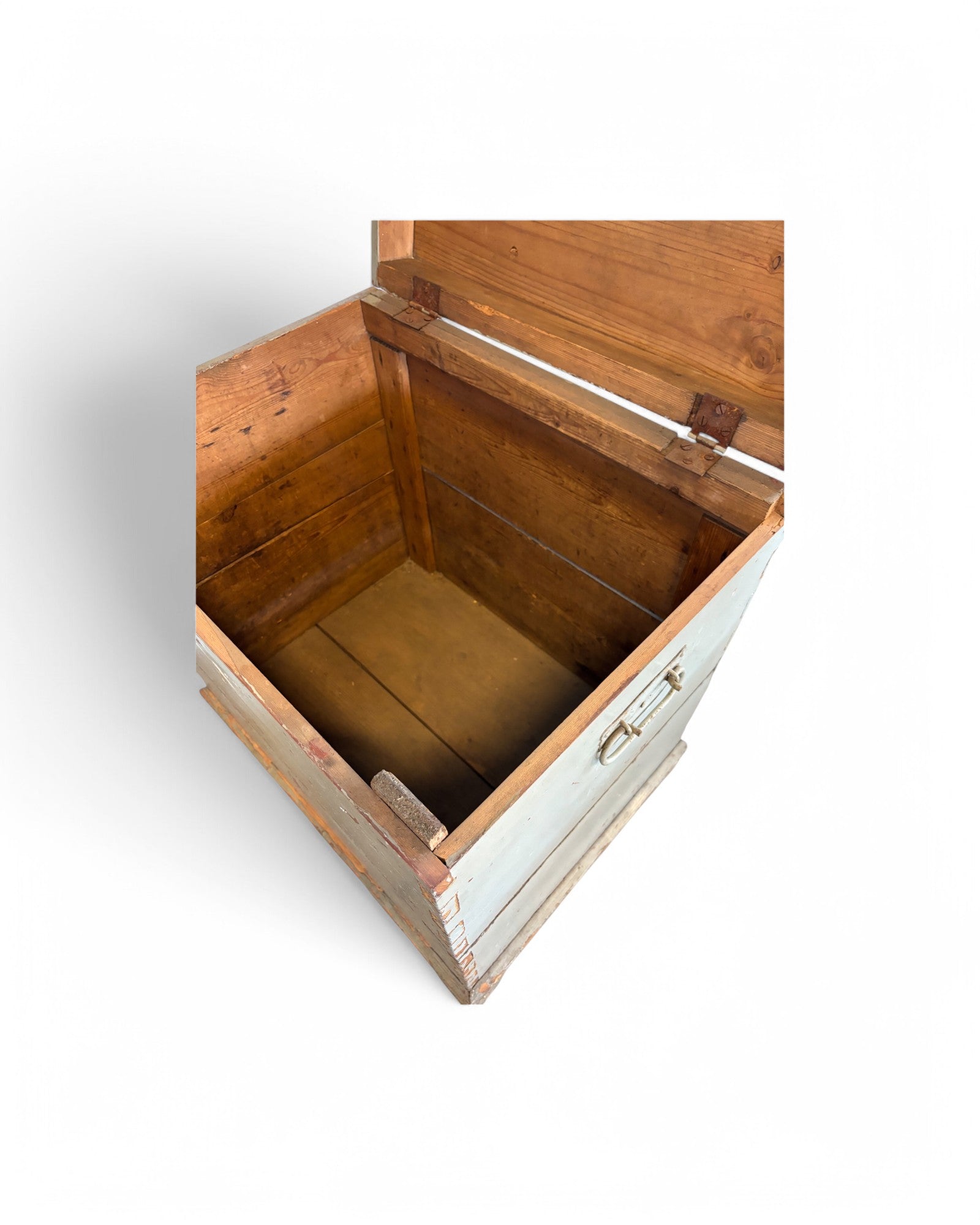Grey Distressed Antique Wooden War Chest